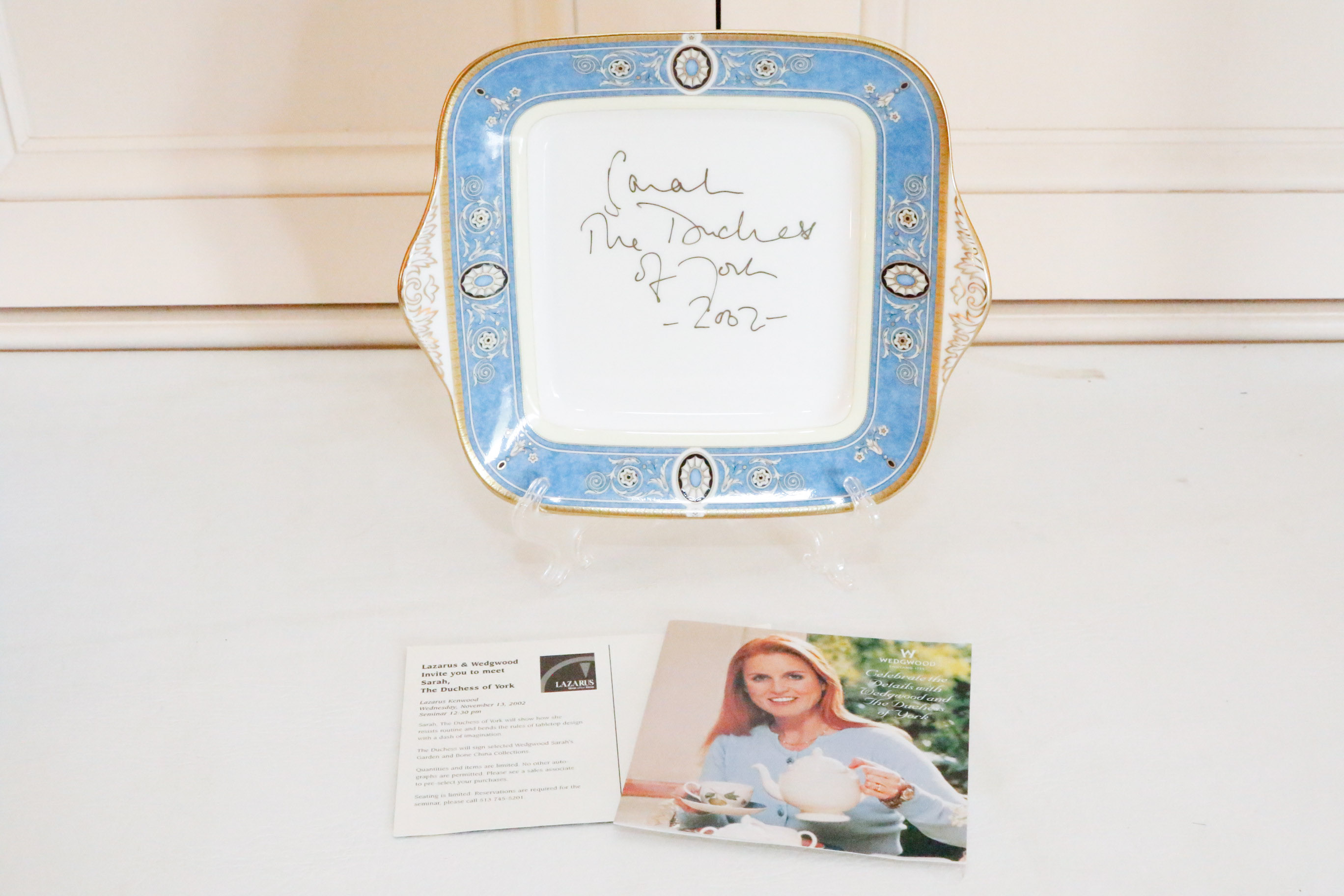 Wedgwood Bone China Plate Signed by Duchess Sarah Ferguson