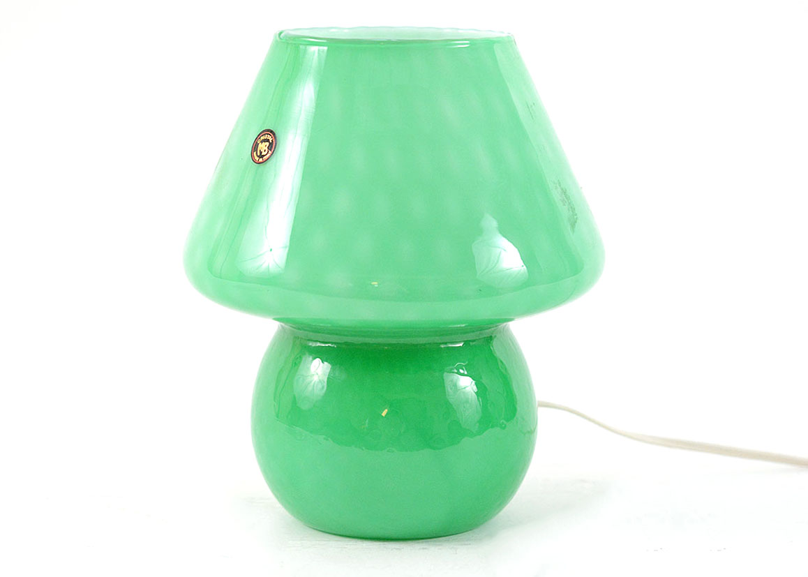 Handblown Murano Art Glass Mushroom Lamp