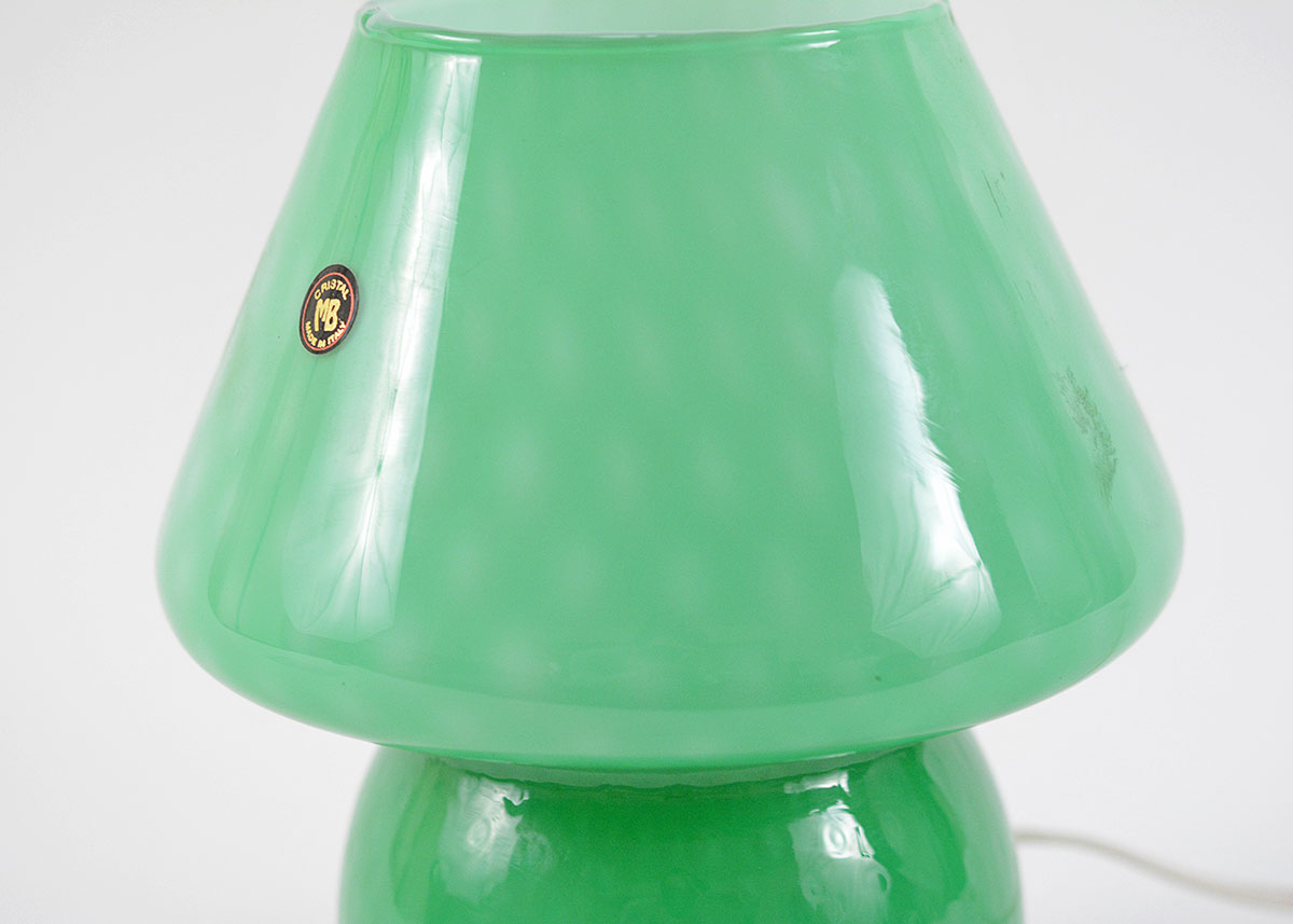 Handblown Murano Art Glass Mushroom Lamp