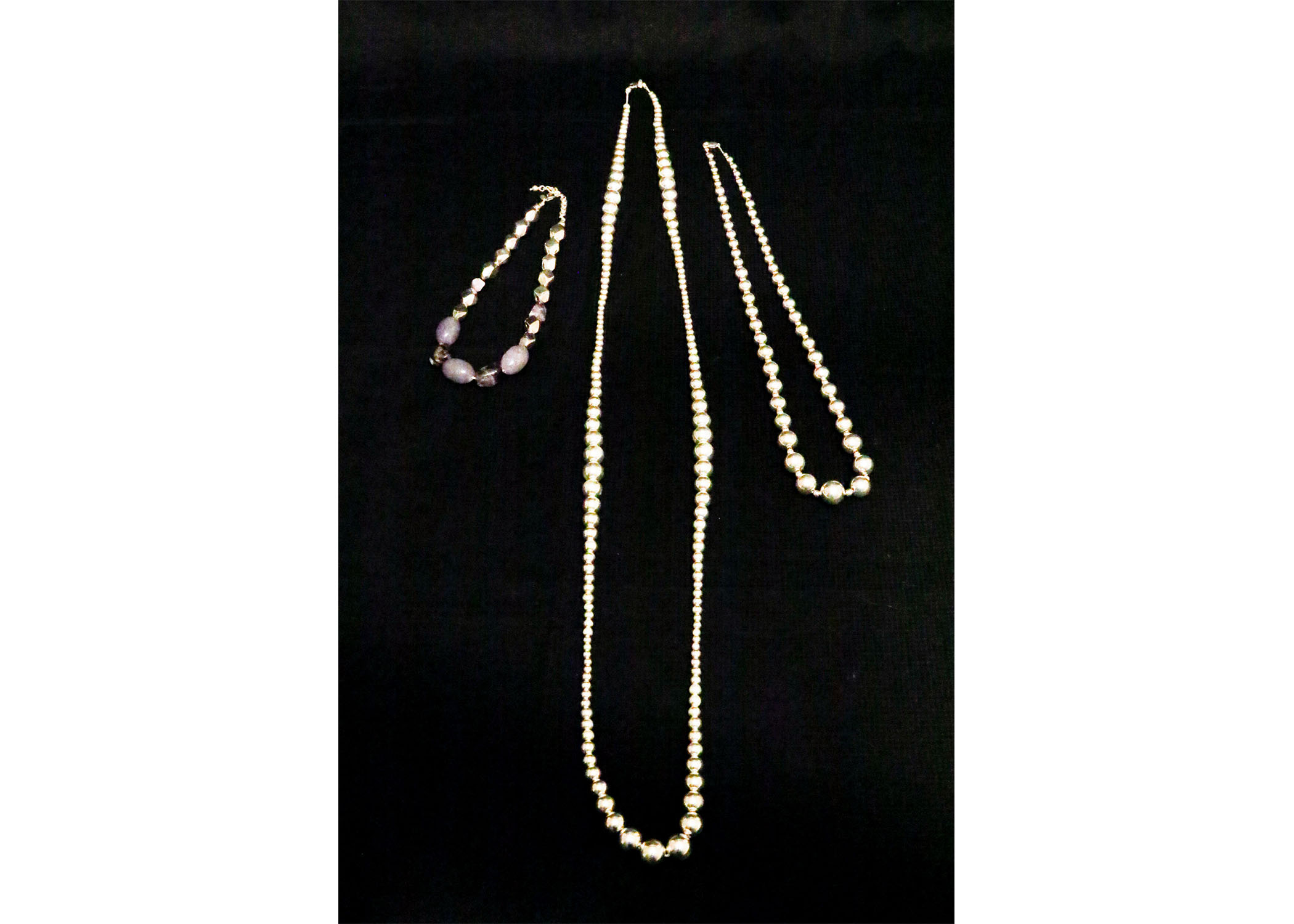 Trio of Silver Beaded Jewelry Including Pieces From RLM Studio