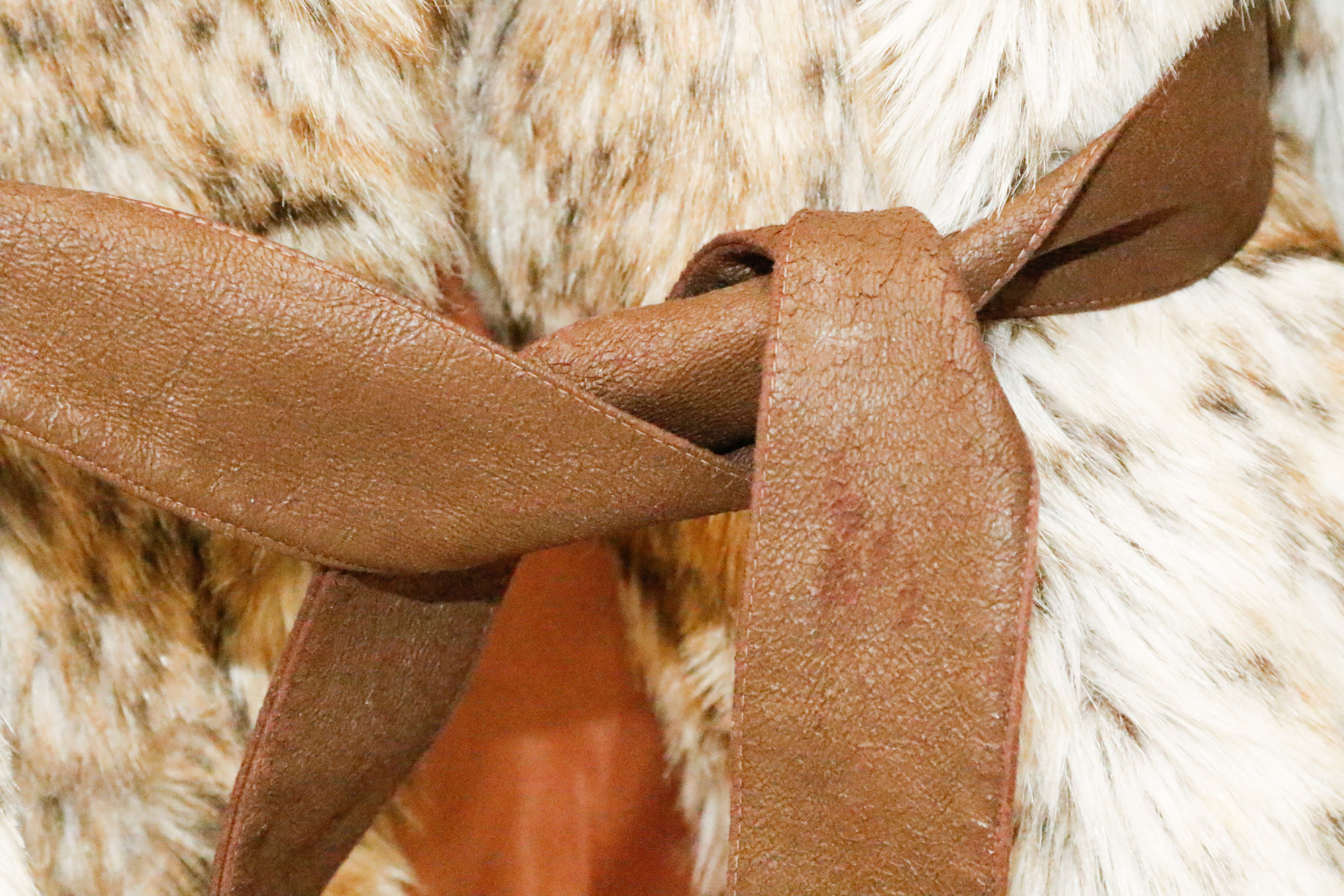 Two Fabulous White and Black Spotted Faux Fur Coats