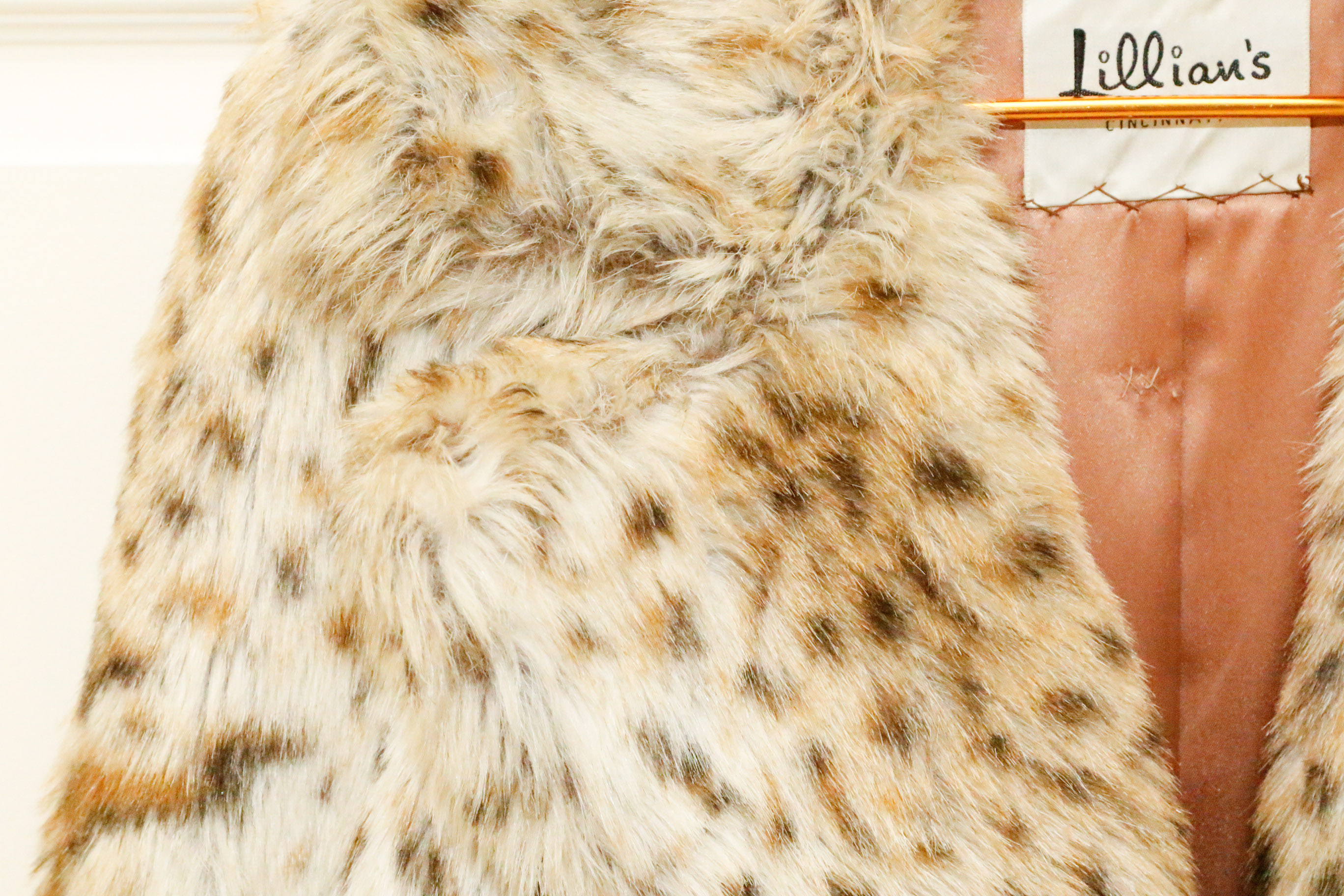 Two Fabulous White and Black Spotted Faux Fur Coats