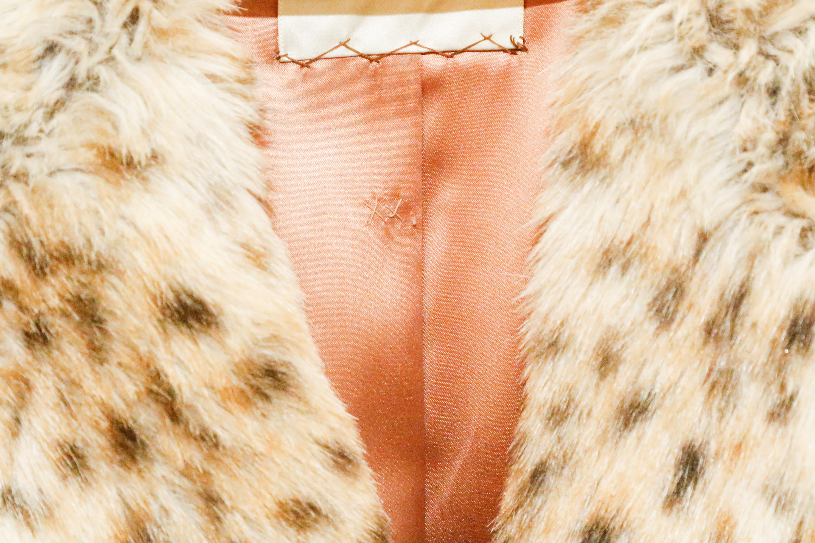 Two Fabulous White and Black Spotted Faux Fur Coats