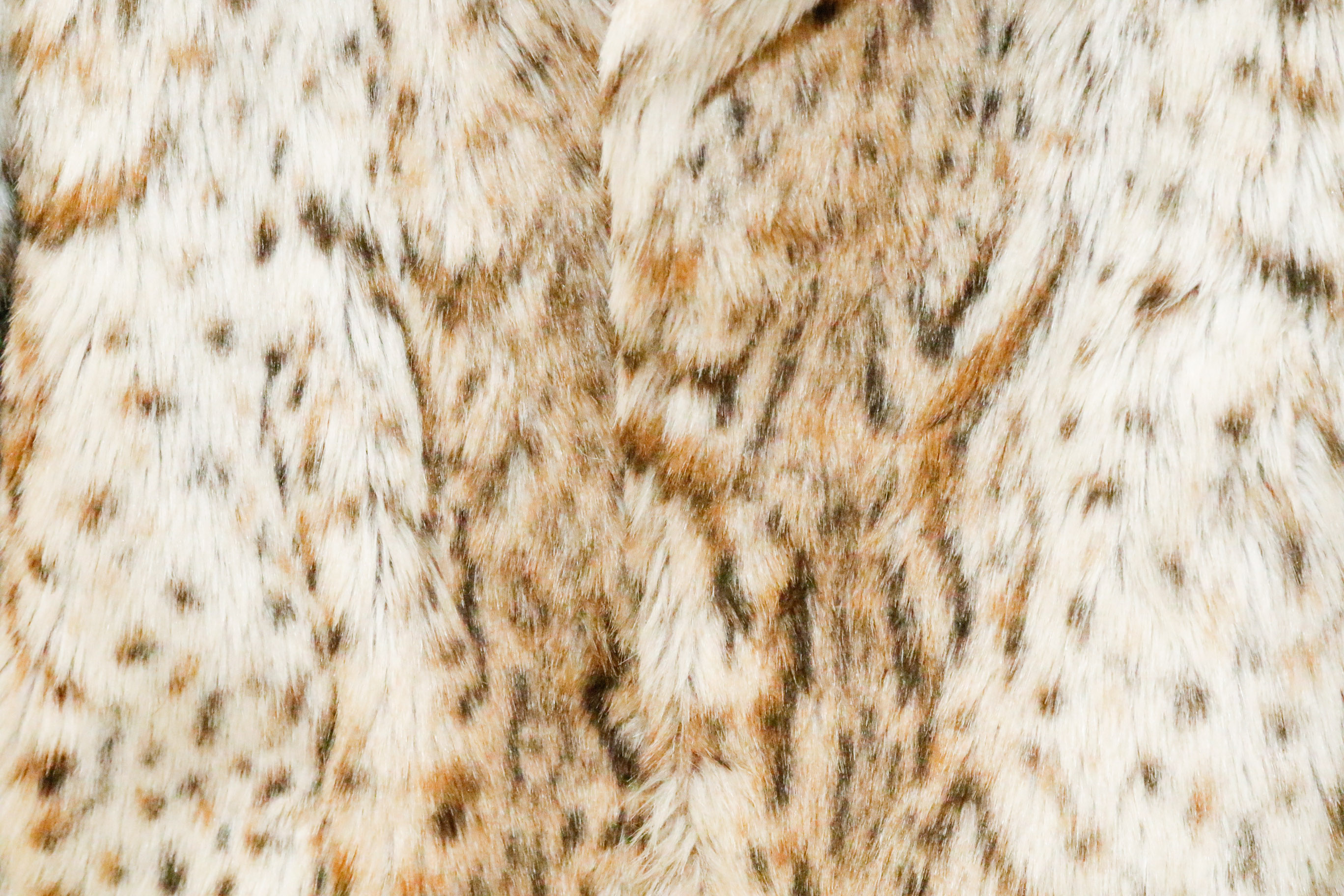 Two Fabulous White and Black Spotted Faux Fur Coats