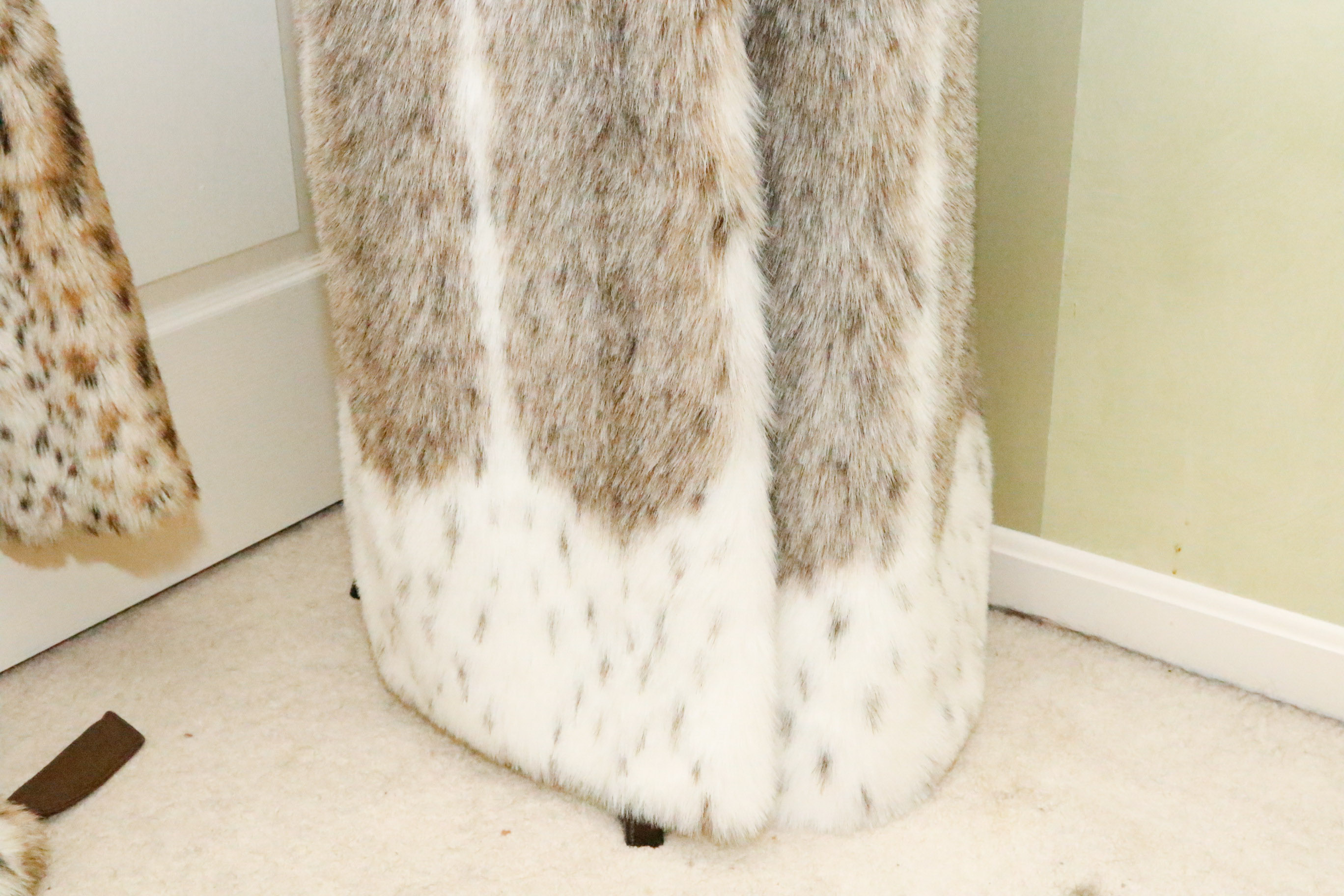Two Fabulous White and Black Spotted Faux Fur Coats