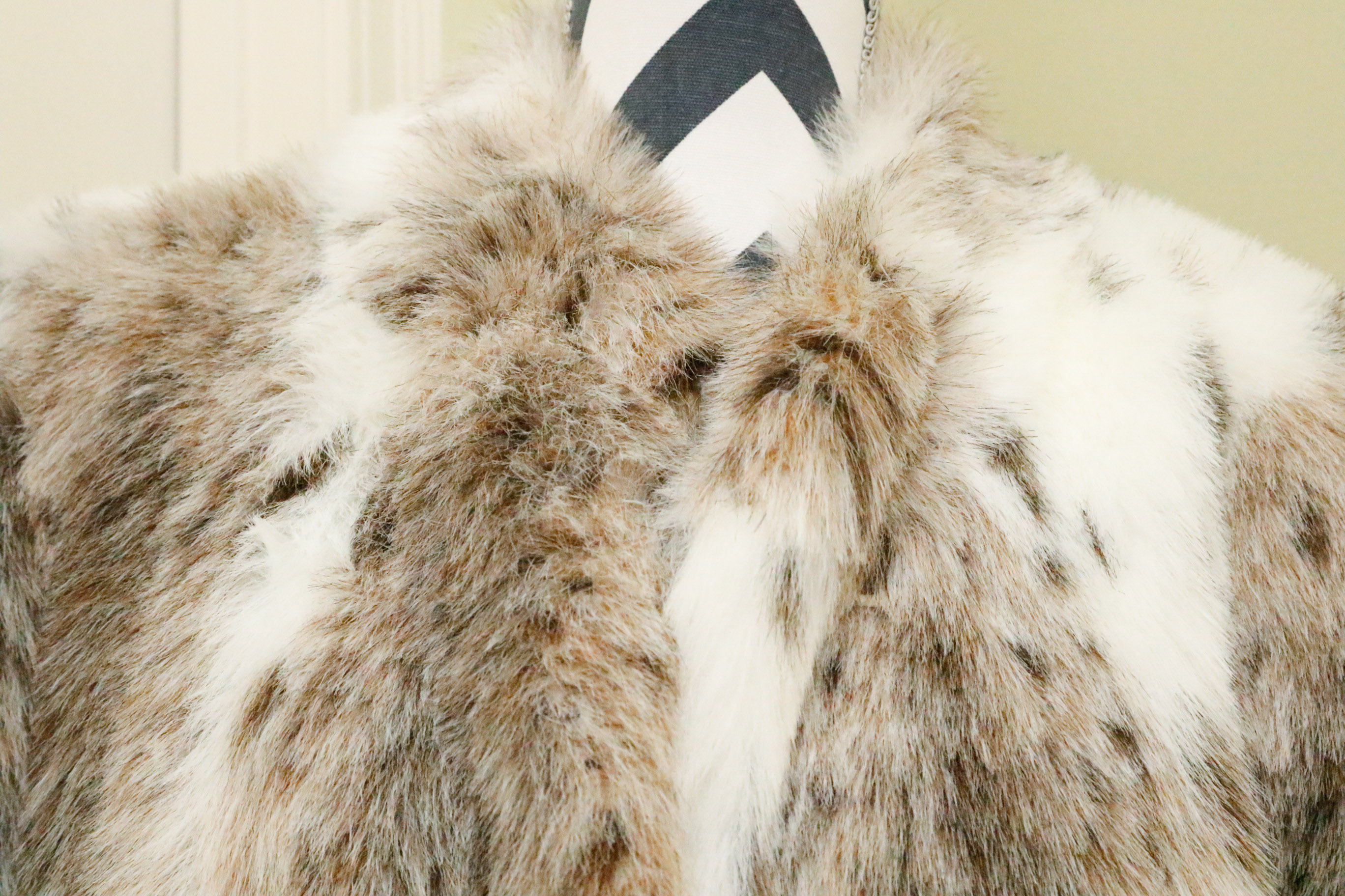 Two Fabulous White and Black Spotted Faux Fur Coats