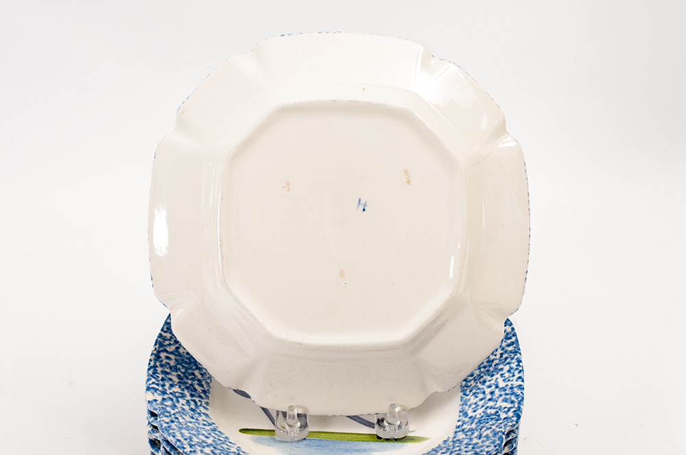 Rooster Spongeware Plates