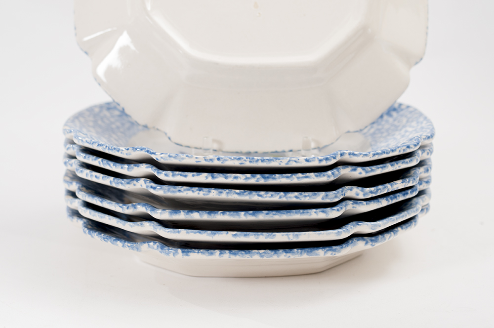 Rooster Spongeware Plates