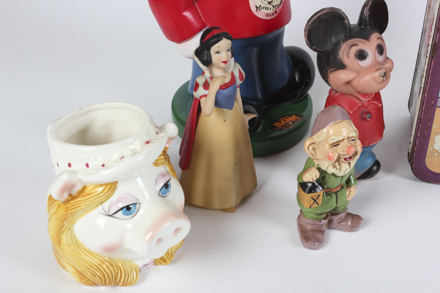 Vintage Mickey Mouse Bank and Toy Collection