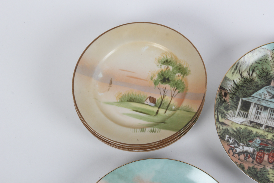 Set of Three Seasonal Plates and Three Bowls