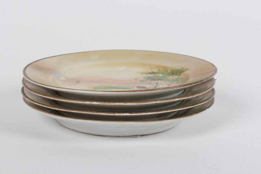 Set of Three Seasonal Plates and Three Bowls