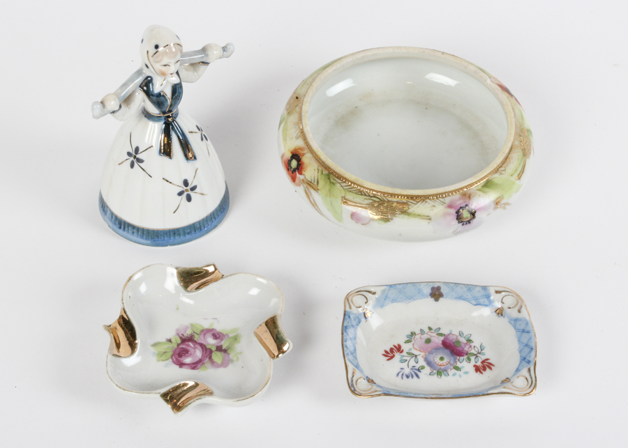 Bone China Figurine and Small Plates