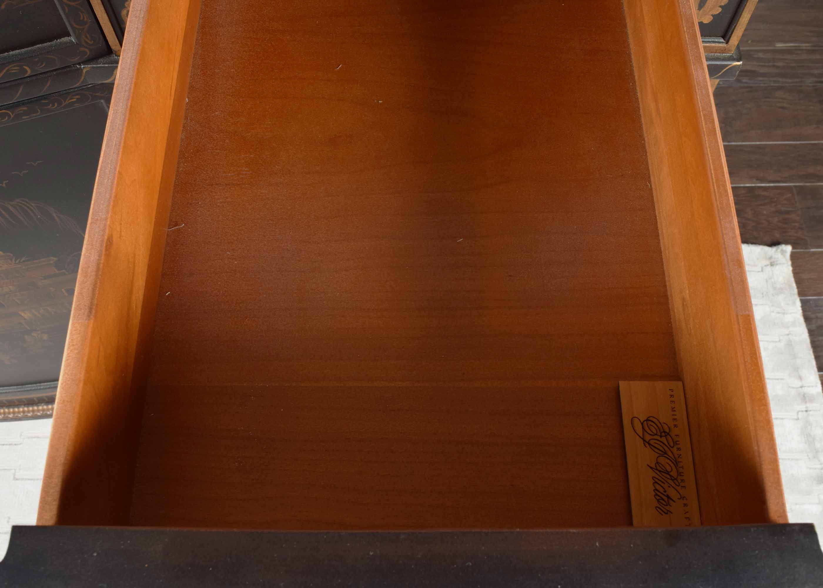 EJ Victor Marble-Topped Chinoiserie Buffet