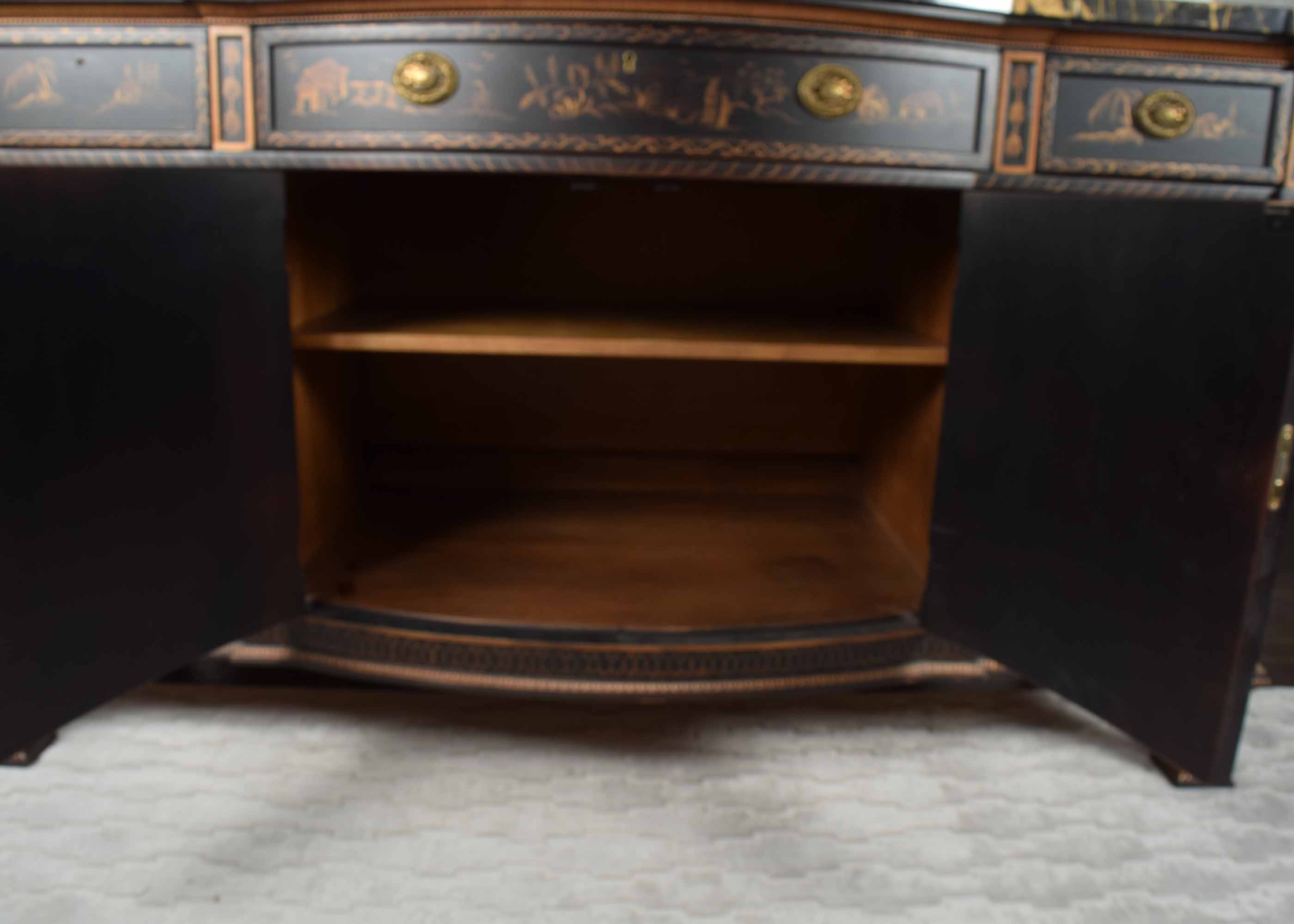 EJ Victor Marble-Topped Chinoiserie Buffet