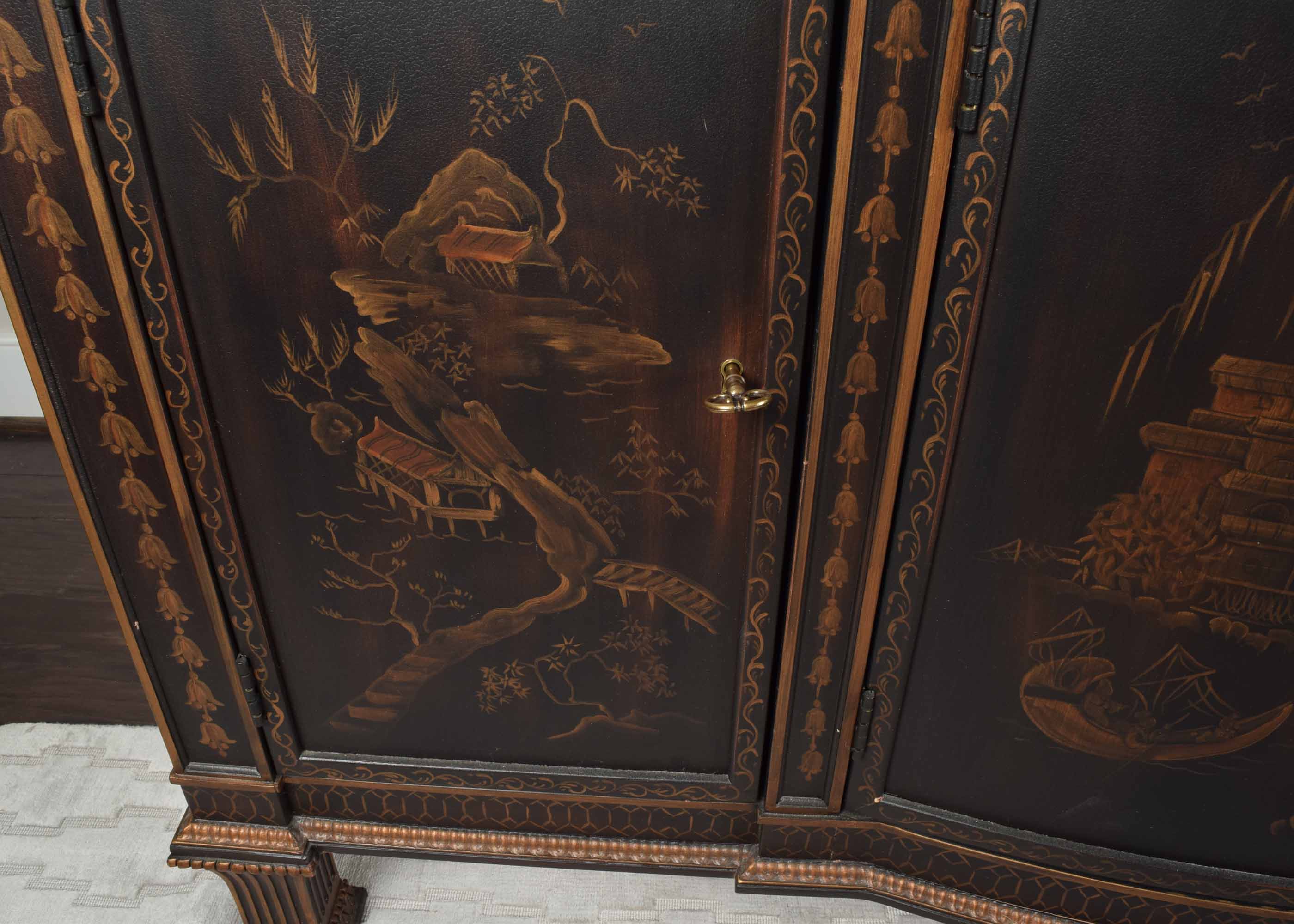 EJ Victor Marble-Topped Chinoiserie Buffet