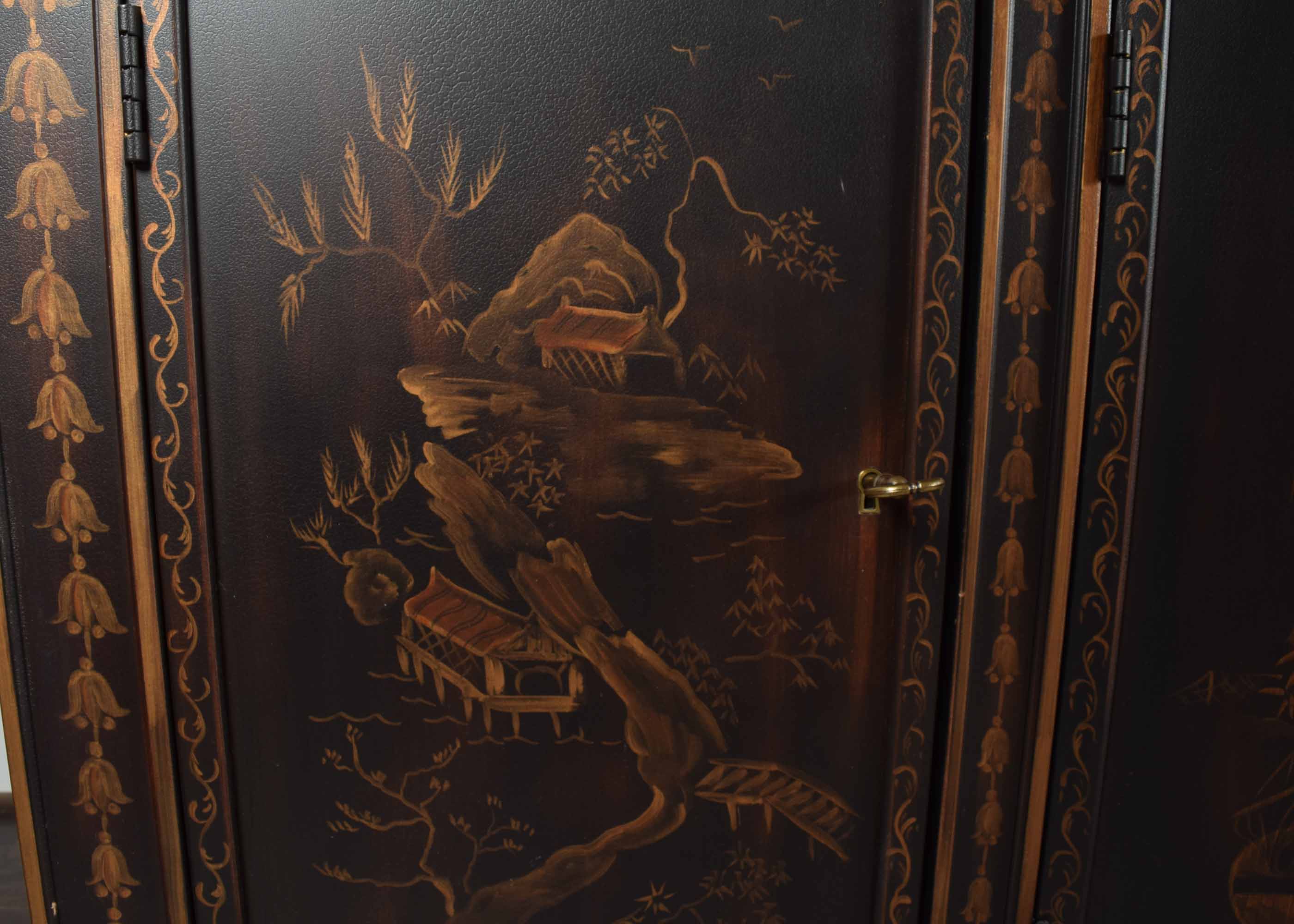 EJ Victor Marble-Topped Chinoiserie Buffet