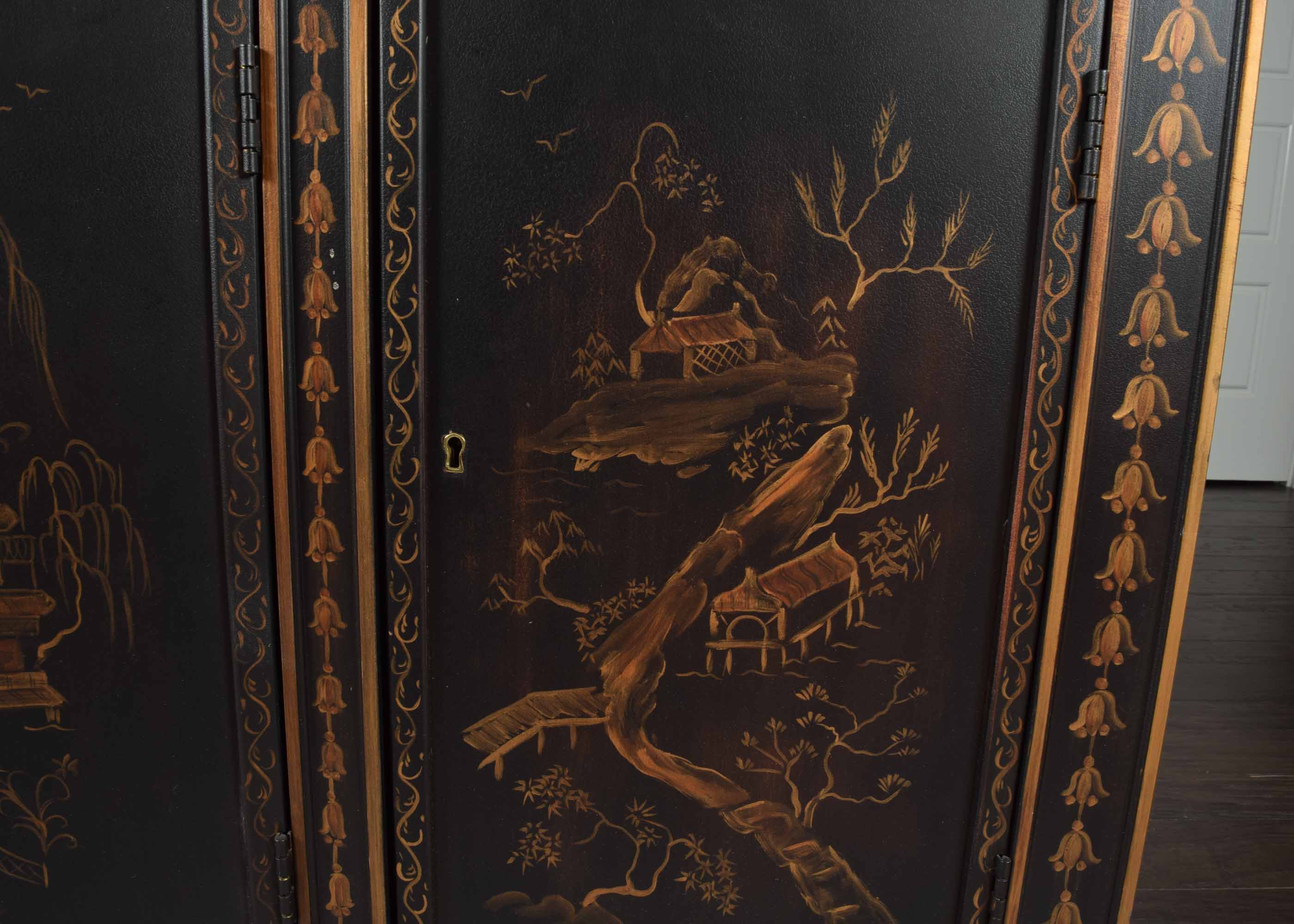 EJ Victor Marble-Topped Chinoiserie Buffet