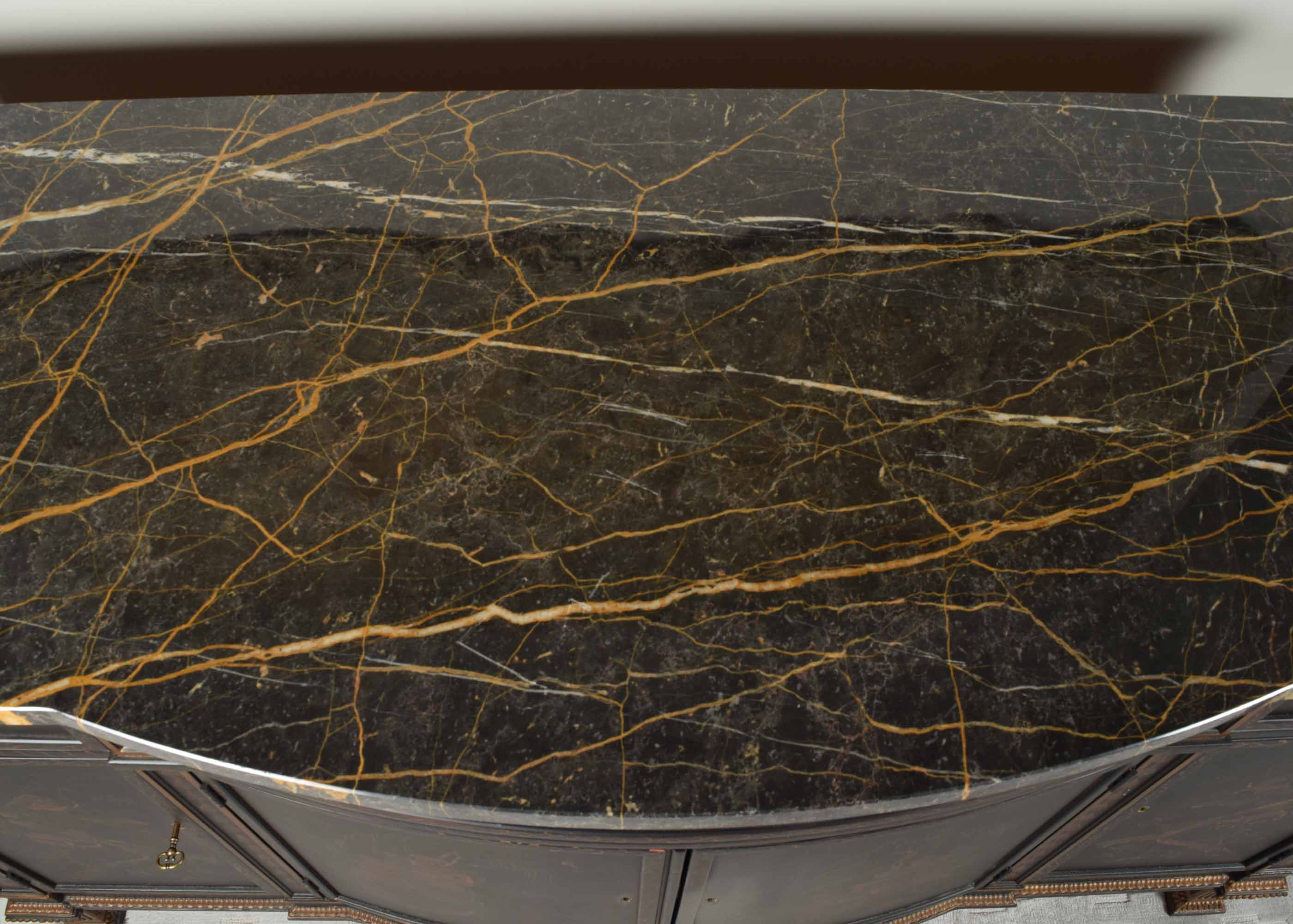 EJ Victor Marble-Topped Chinoiserie Buffet