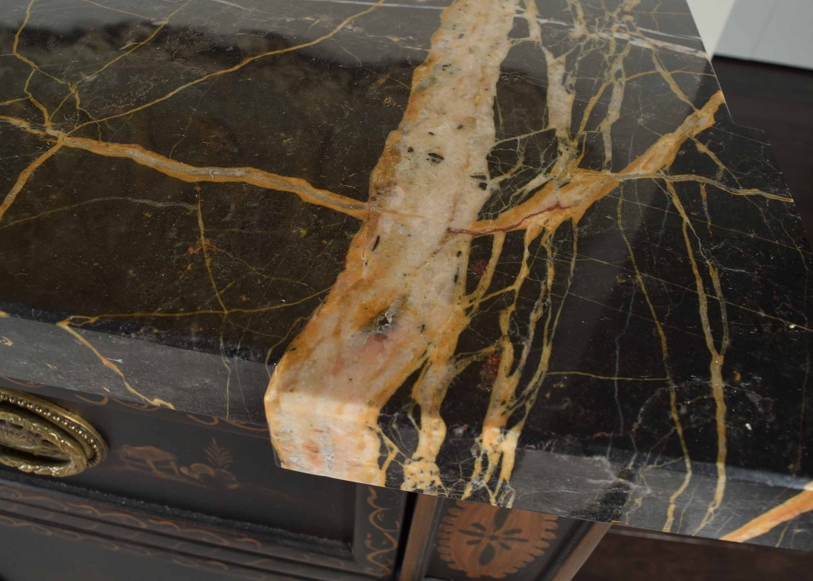 EJ Victor Marble-Topped Chinoiserie Buffet