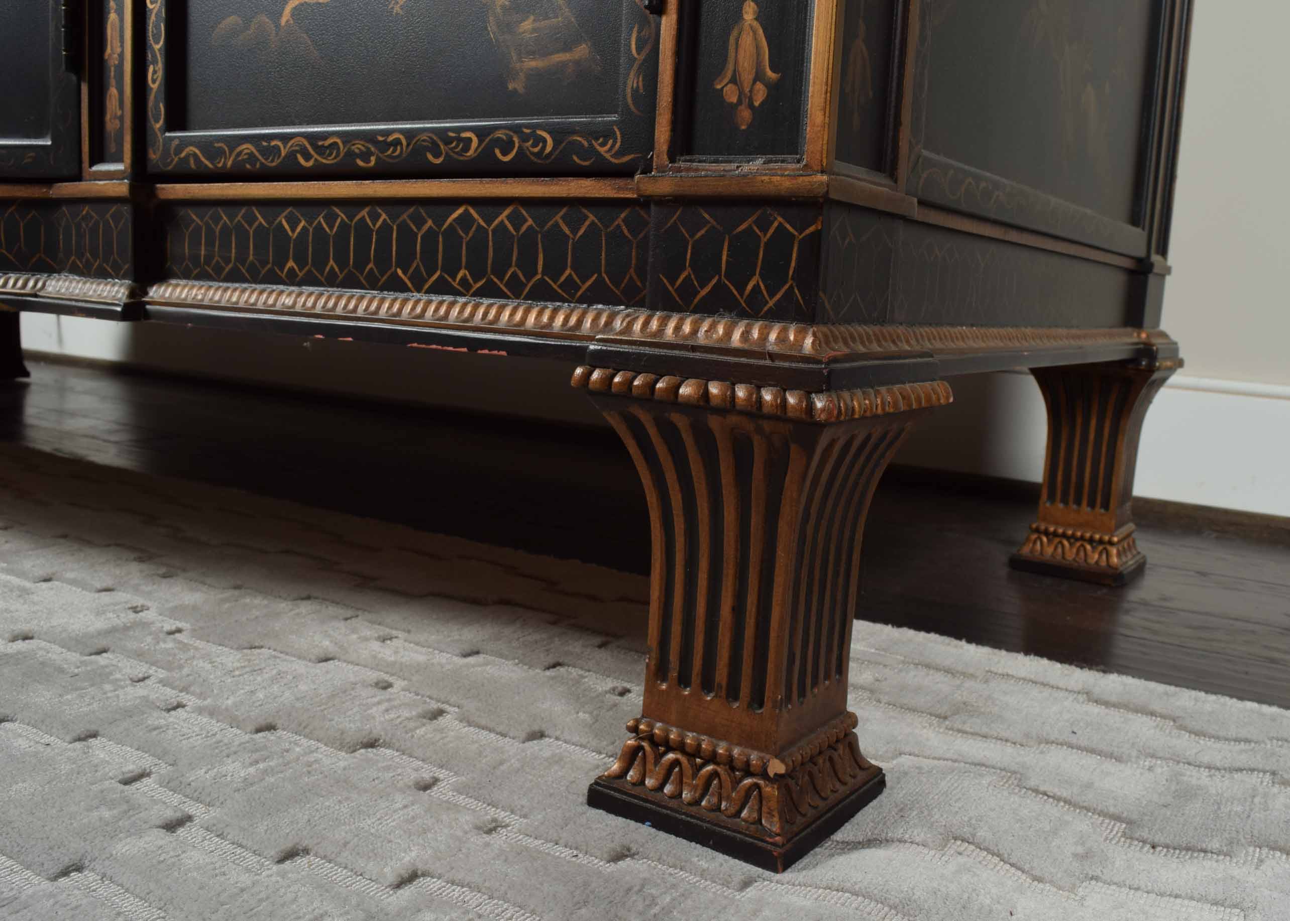 EJ Victor Marble-Topped Chinoiserie Buffet