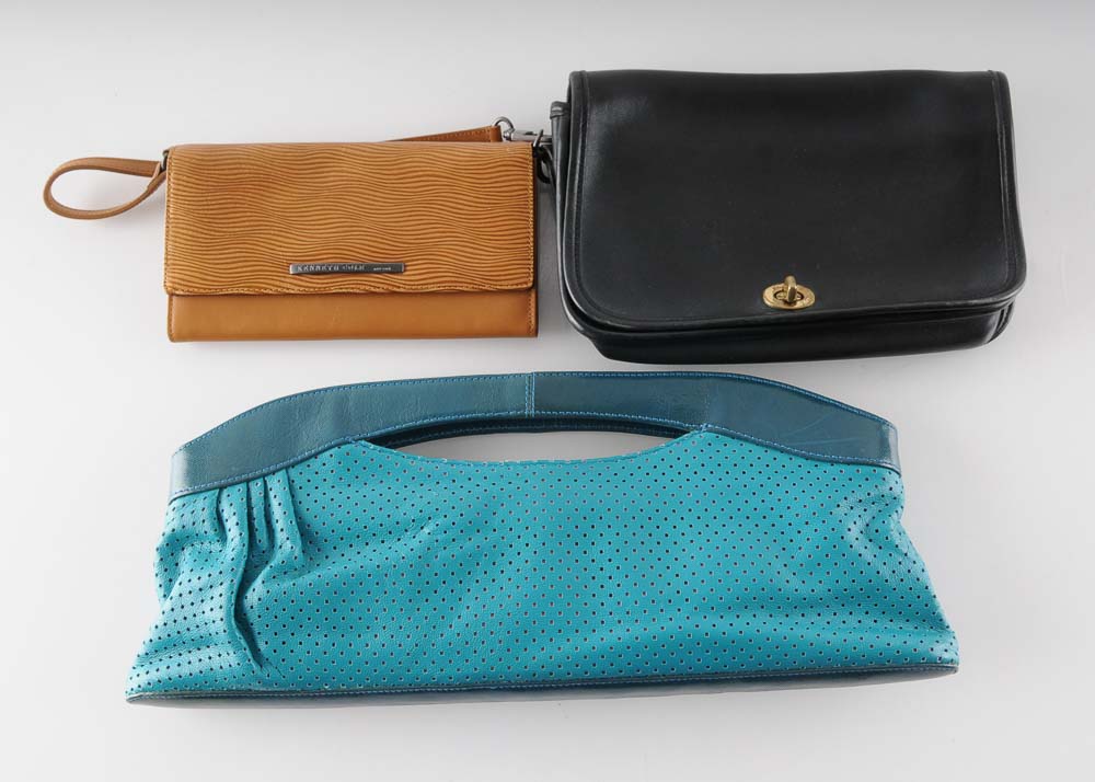 Designer Handbags Including Leather Coach Purse