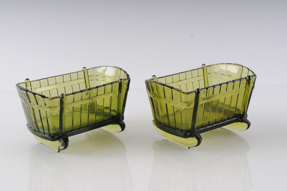 Decorative Glass including Milk Glass Cradle
