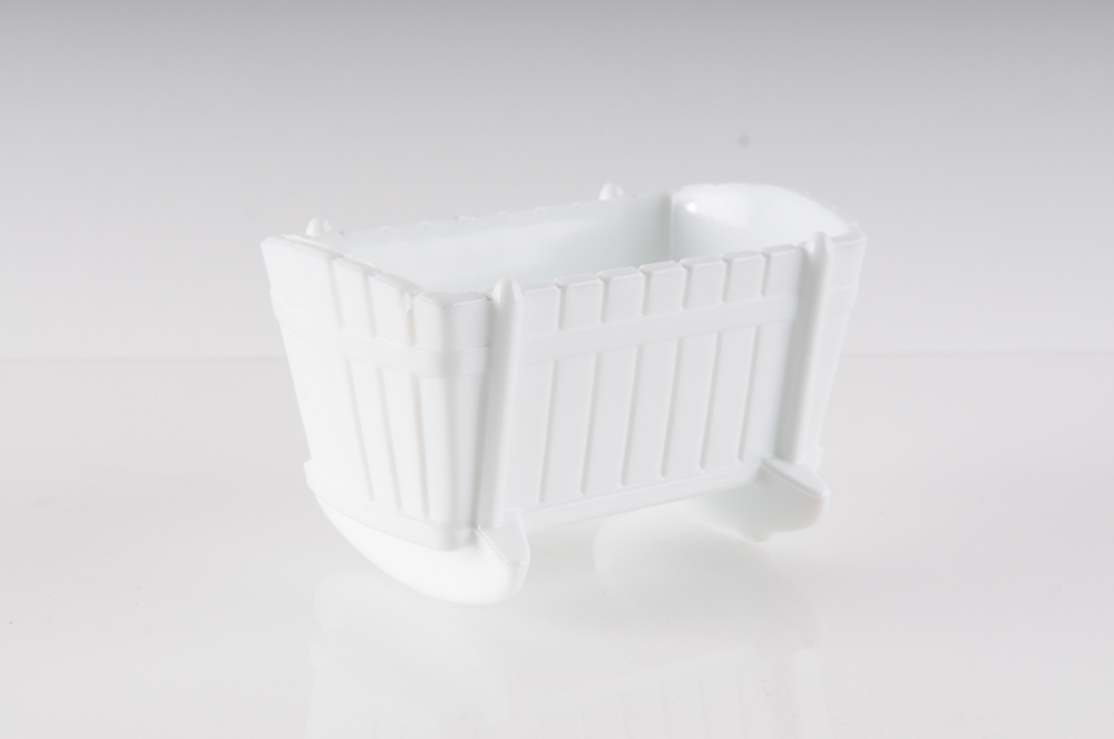 Decorative Glass including Milk Glass Cradle