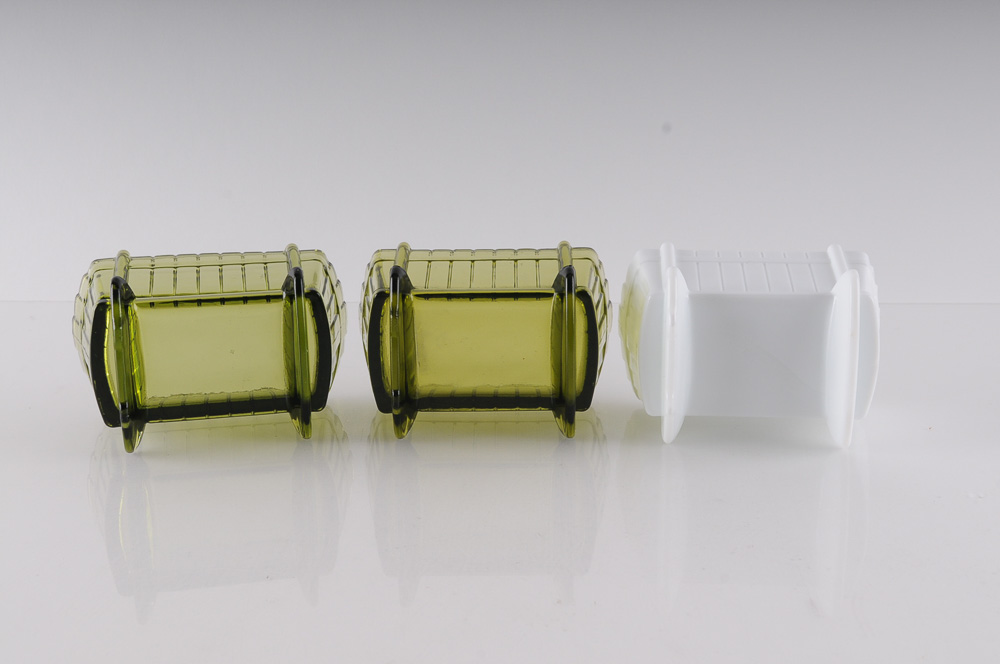 Decorative Glass including Milk Glass Cradle