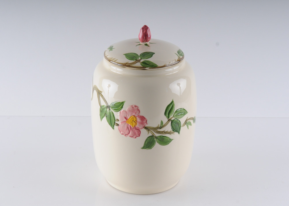 Franciscan Cookware Covered Cookie Jar in Desert Rose Pattern