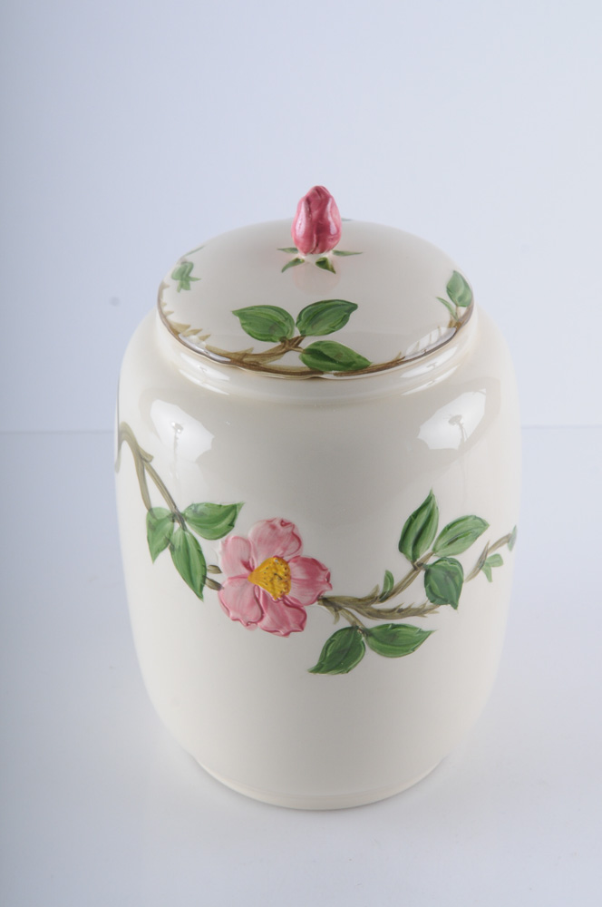 Franciscan Cookware Covered Cookie Jar in Desert Rose Pattern