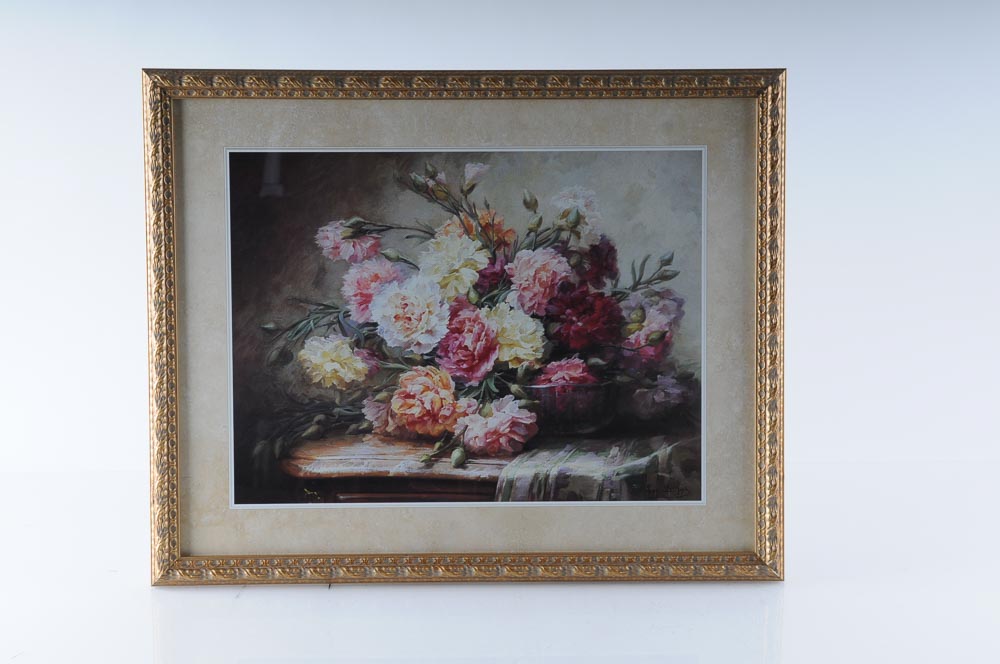 Trio of Framed Floral Prints