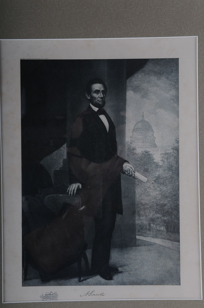 Antique Lithograph Print of President Abraham Lincoln