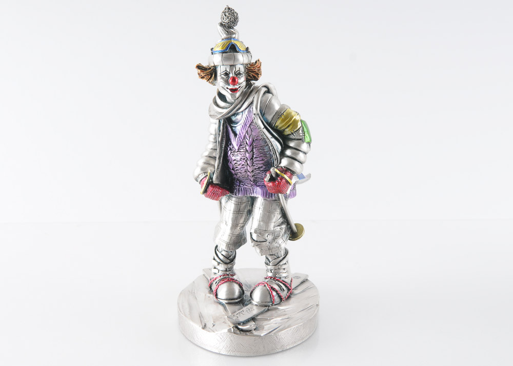 Mida Hand Painted Metal Clown Figurine