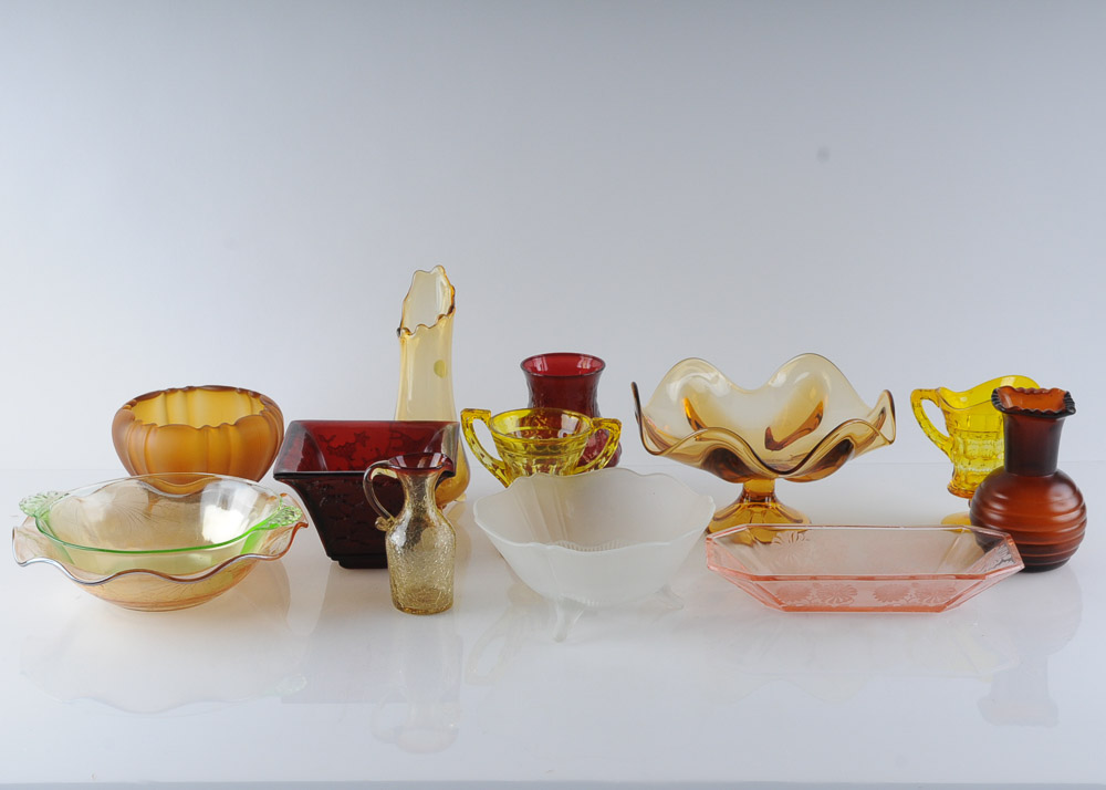 Collection of Colored Glassware