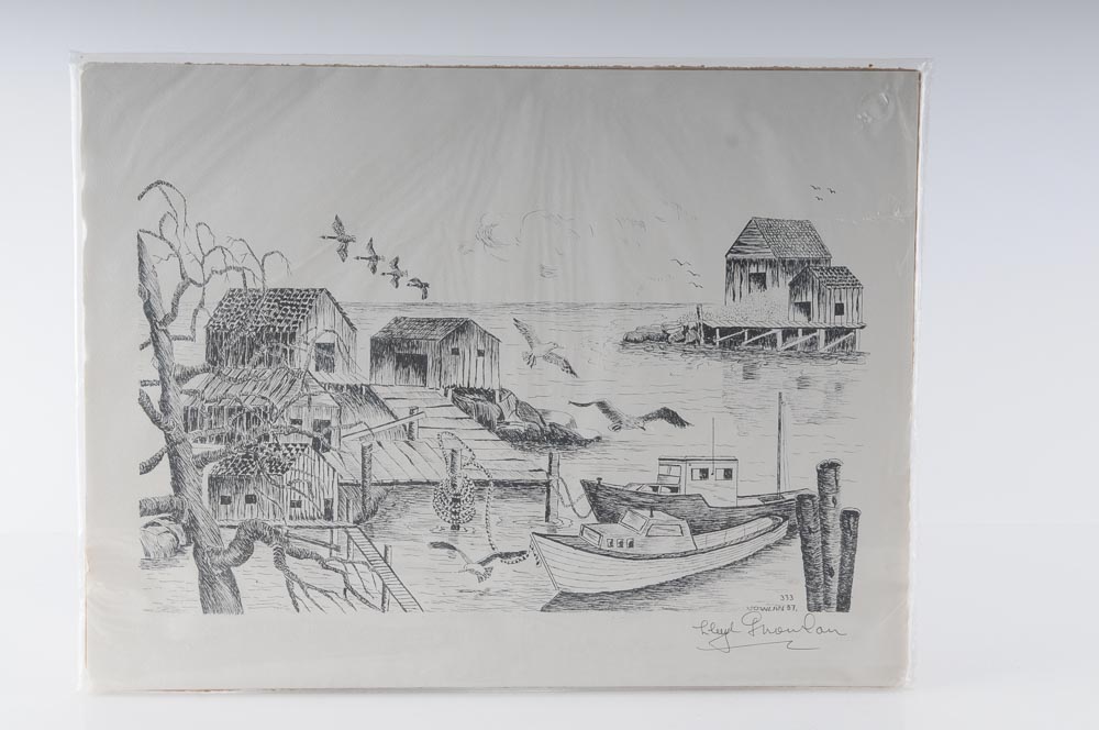 Trio of Ink Prints by Lloyd G. Nowlan