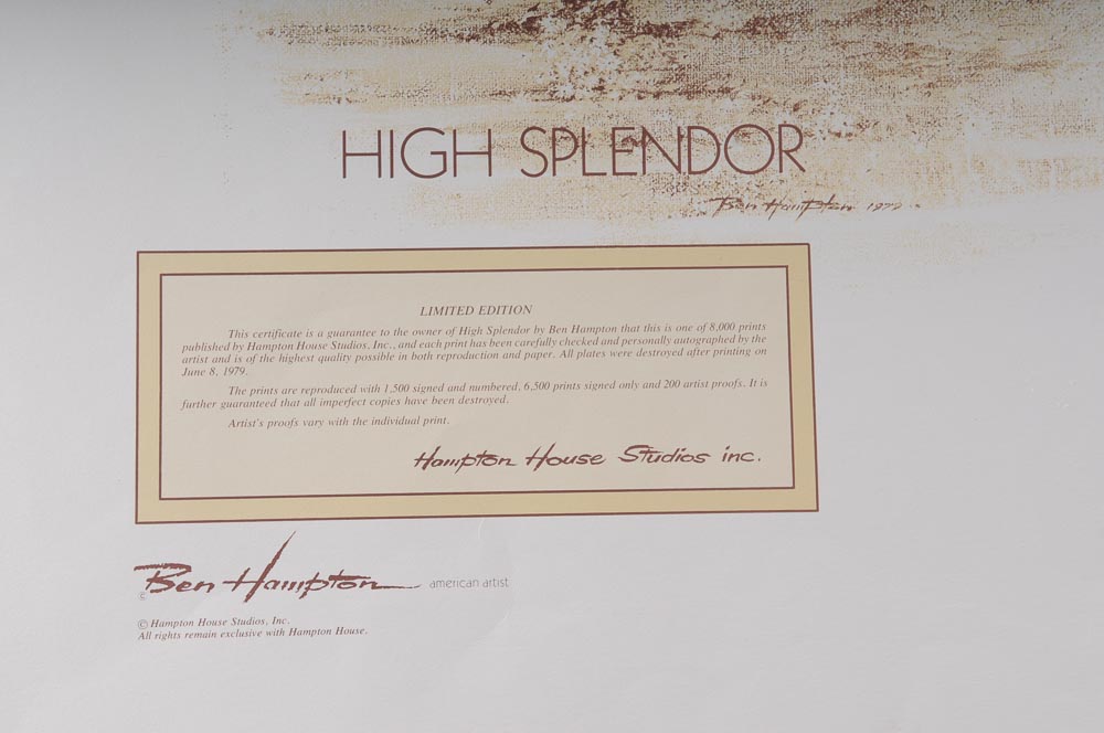 Signed Ben Hampton Limited Edition Print "High Splendor"