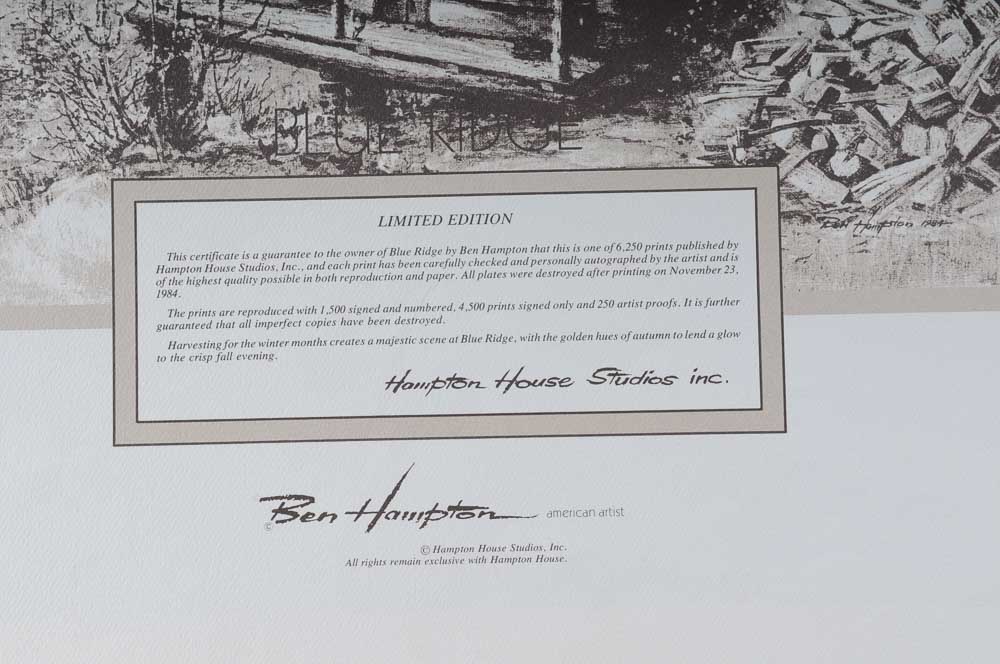Ben Hampton Limited Edition Print "Blue Ridge"