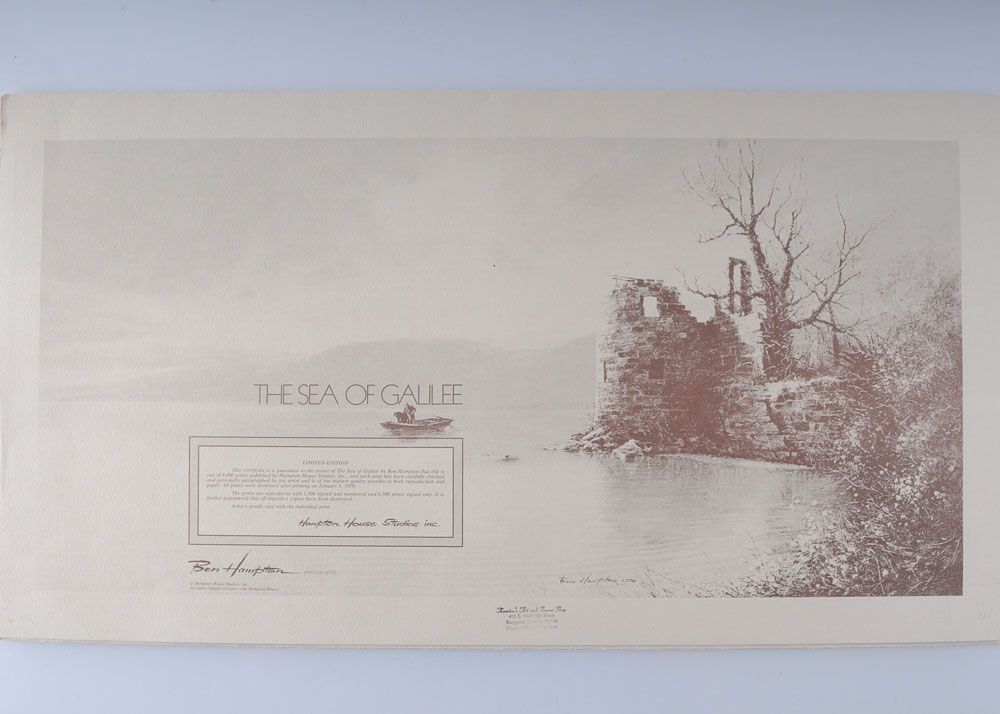 Signed Ben Hampton Limited Edition Print "The Sea of Galilee"
