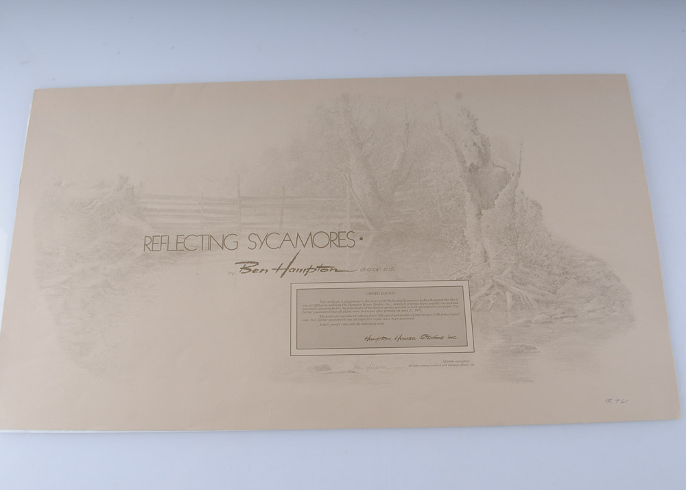Signed Ben Hampton Limited Edition Print "Reflecting Sycamores"