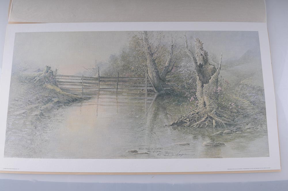 Signed Ben Hampton Limited Edition Print "Reflecting Sycamores"