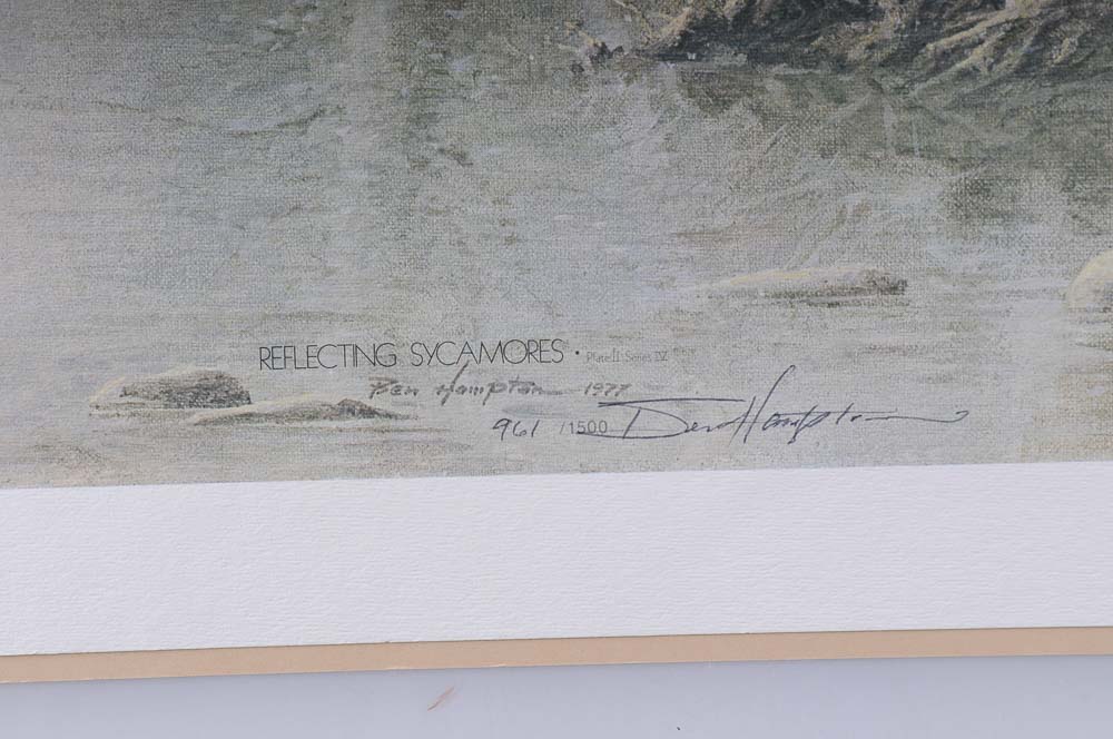 Signed Ben Hampton Limited Edition Print "Reflecting Sycamores"