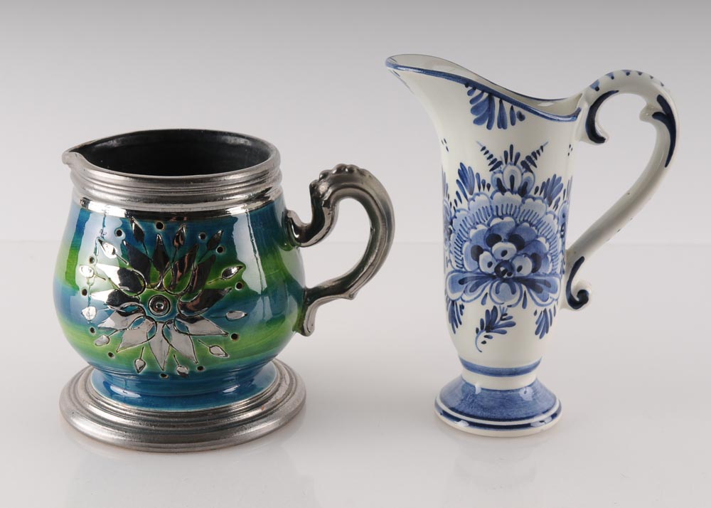 Pair of Decorative Pitchers including Delftware