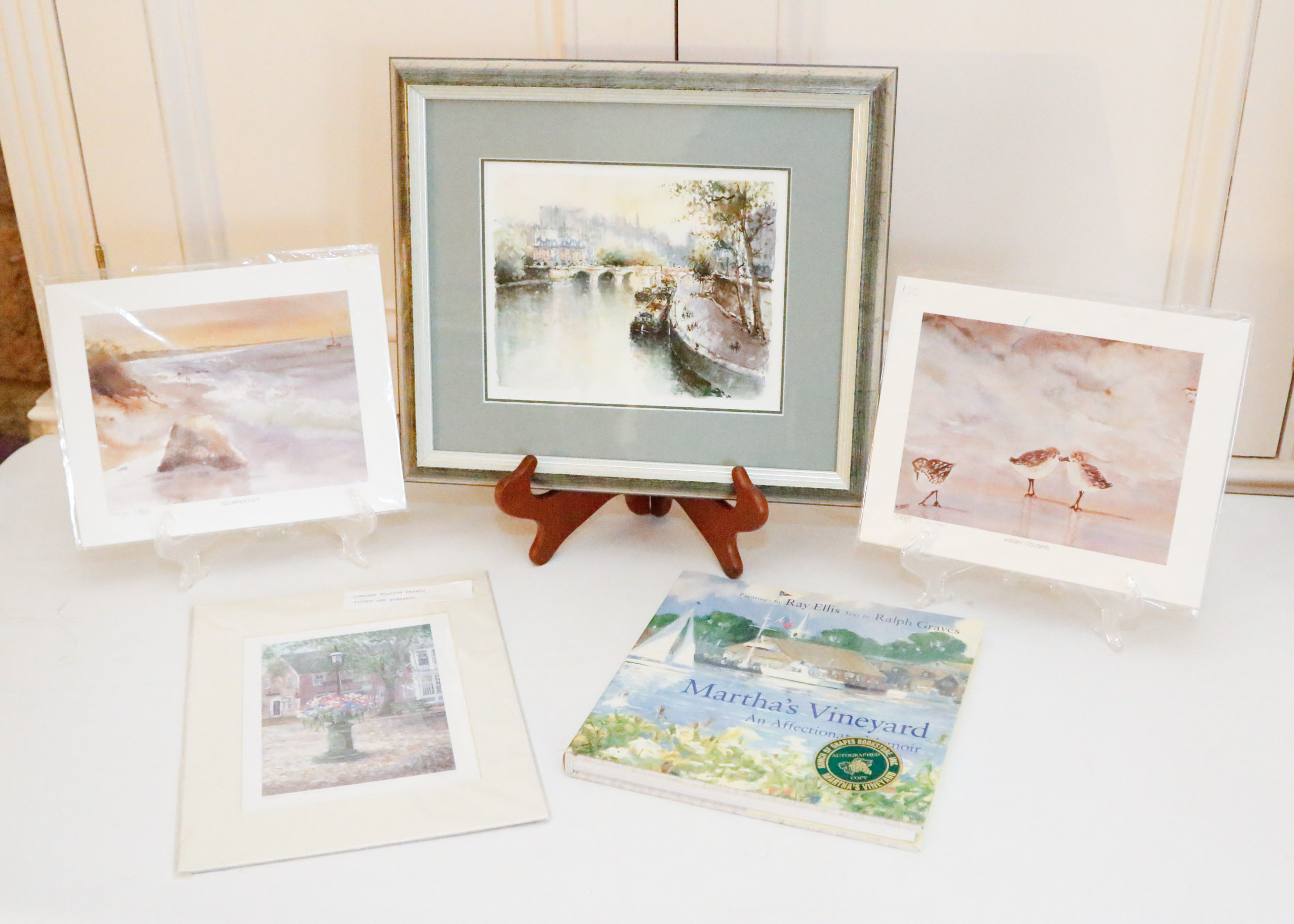 Wrobel Watercolor with Prints and Signed Book