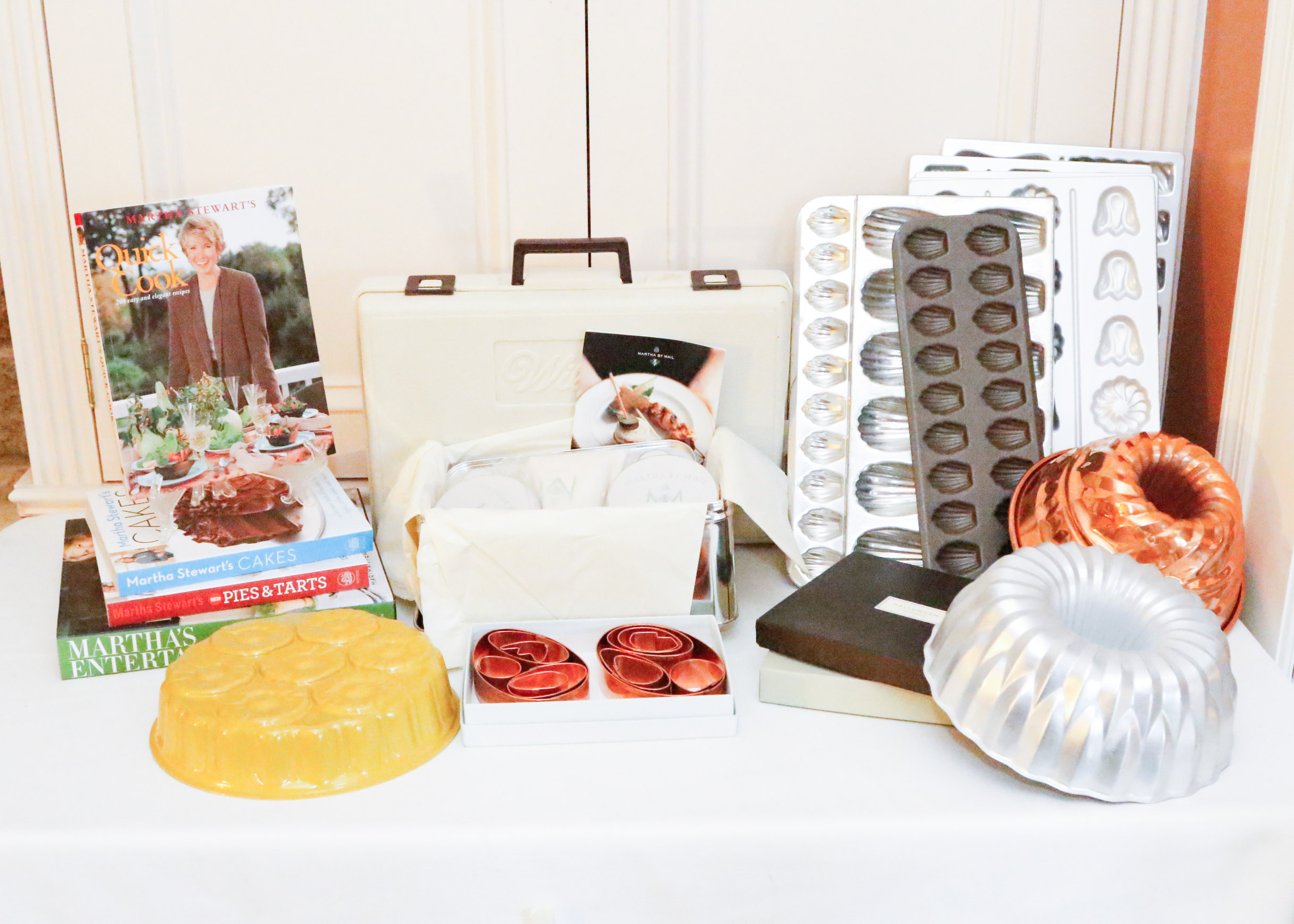 Vintage & New Bakeware with Book Signed by Martha Stewart