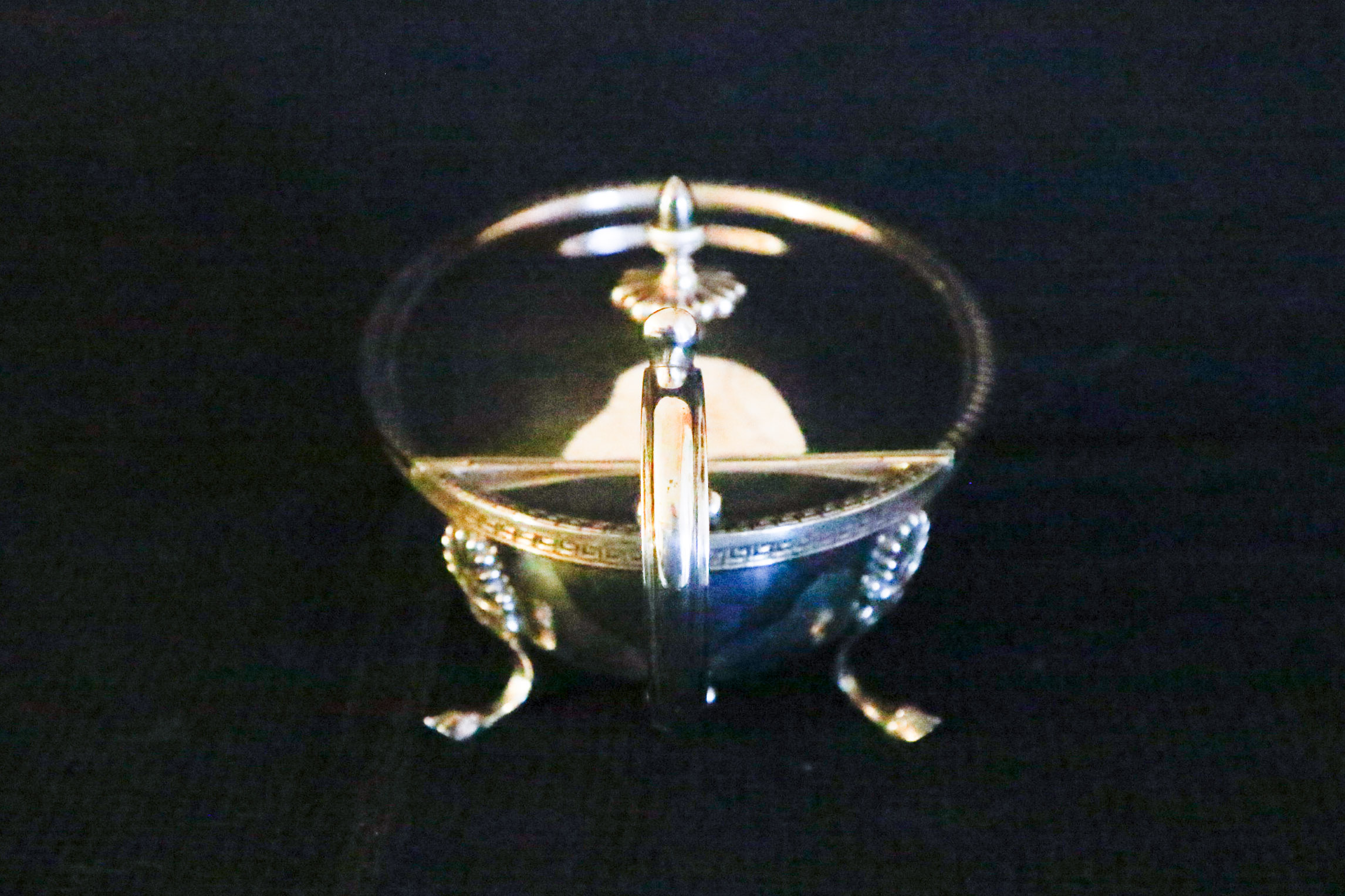 800 Silver Footed Sugar with Hinged Lid