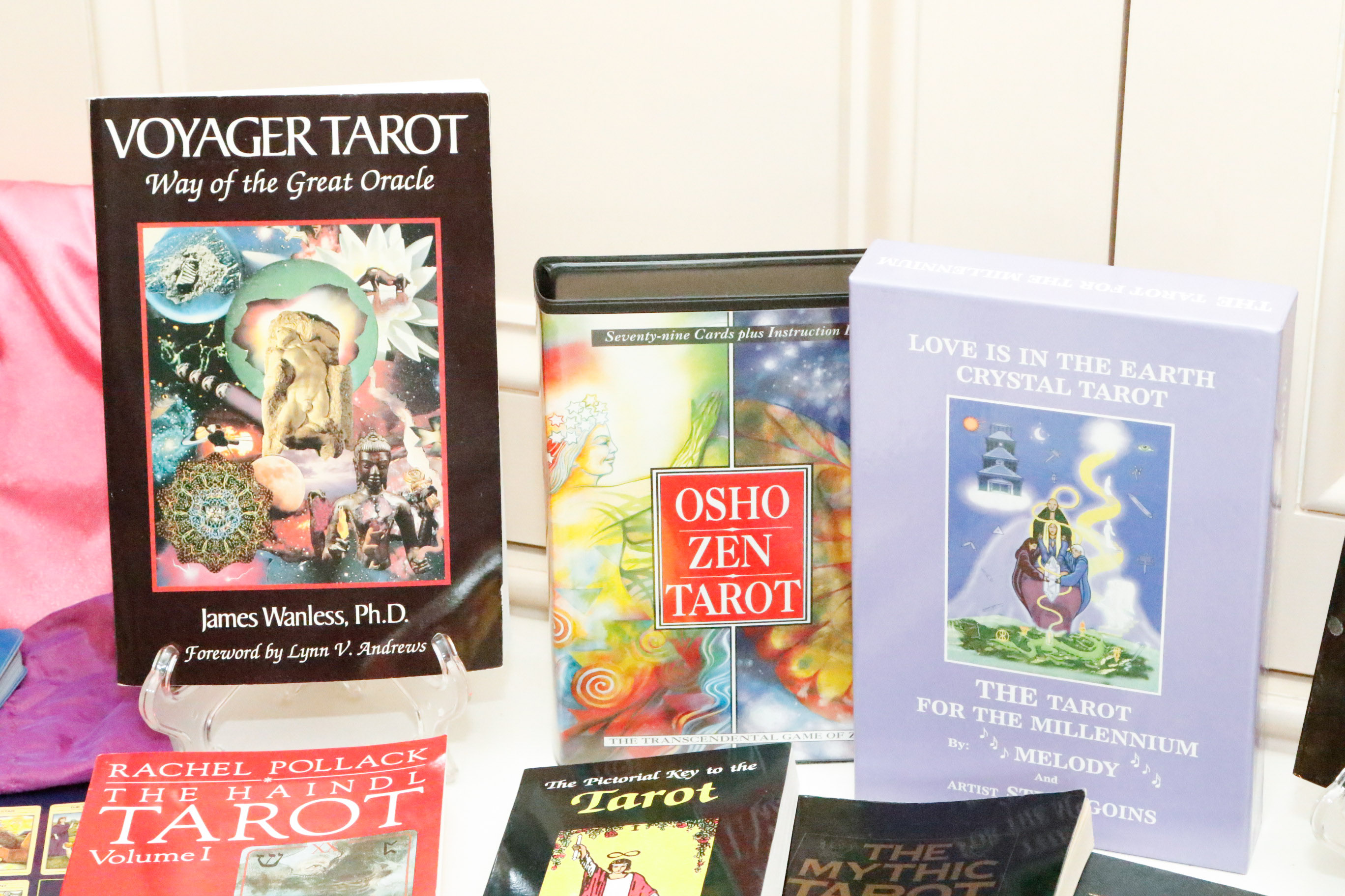 Impressive Collection of Tarot Cards, Books, Specimens & Crystals