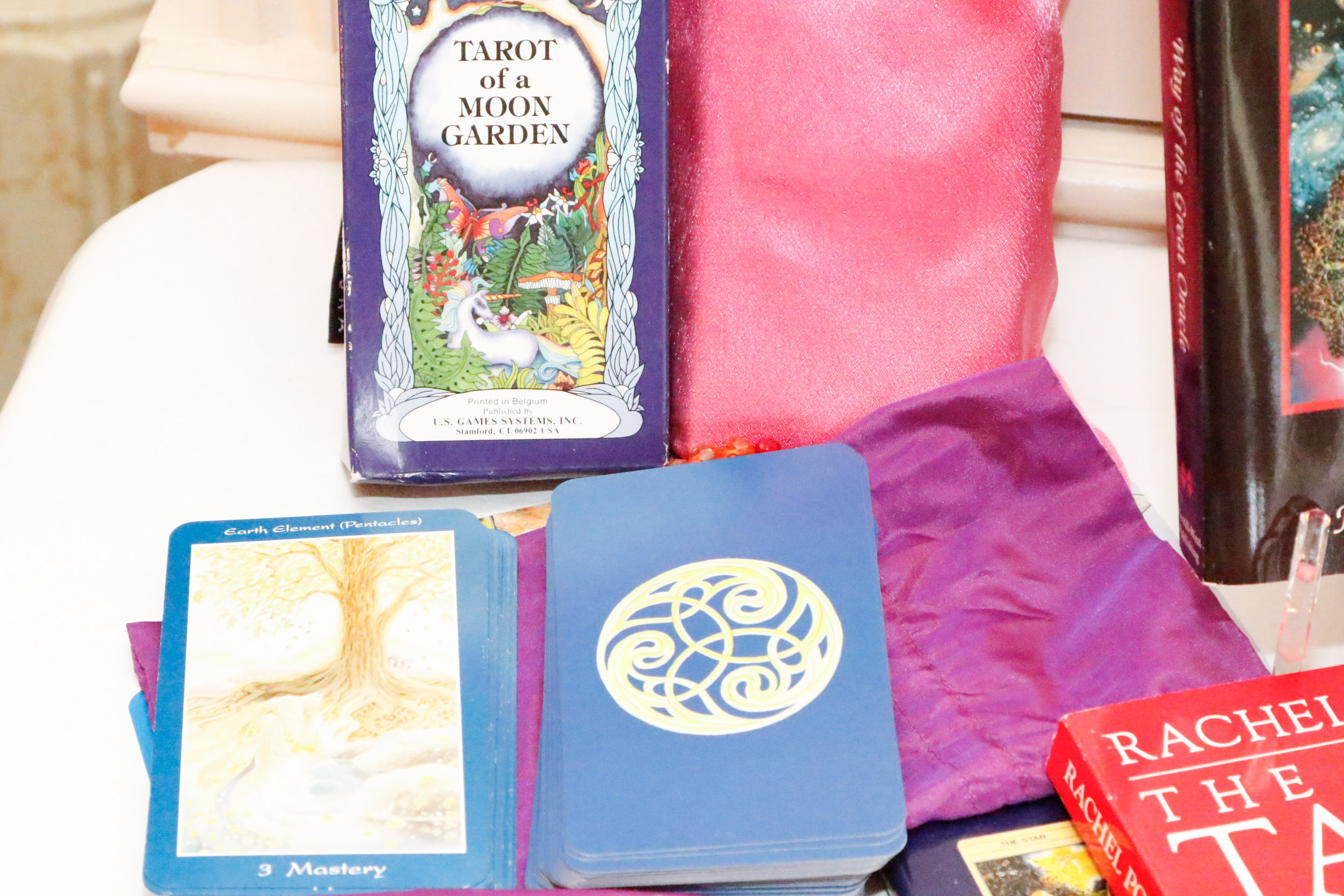 Impressive Collection of Tarot Cards, Books, Specimens & Crystals