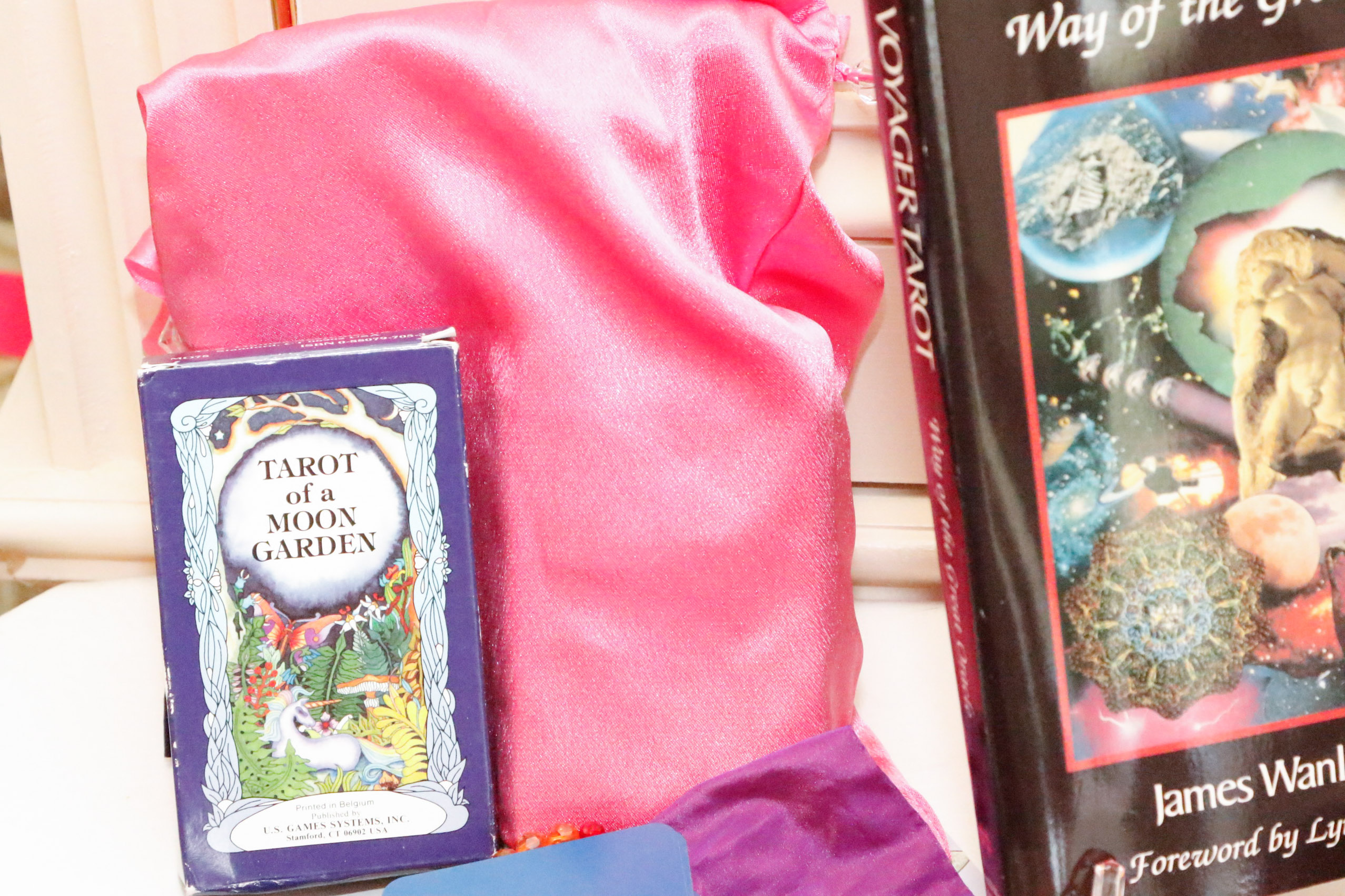 Impressive Collection of Tarot Cards, Books, Specimens & Crystals