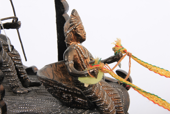 Bronze Southeast Asian Horse-Drawn Carriage Figurines