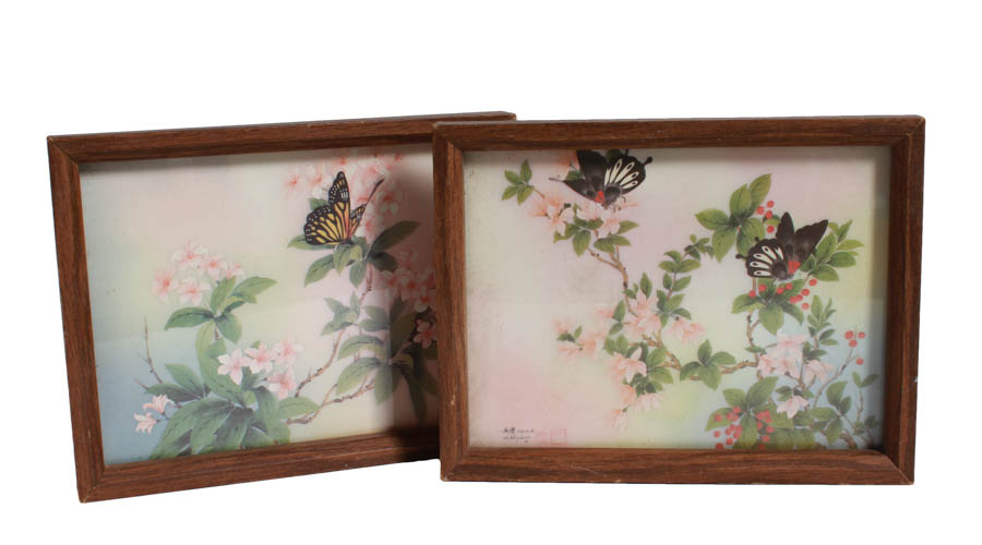 Collection of Floral and girl Lithographs